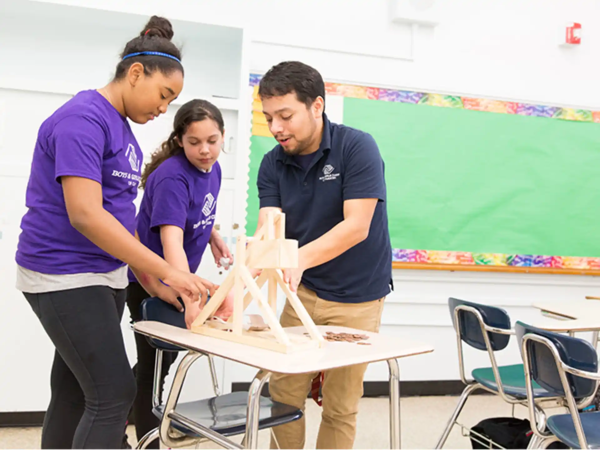 a group of people in a classroom