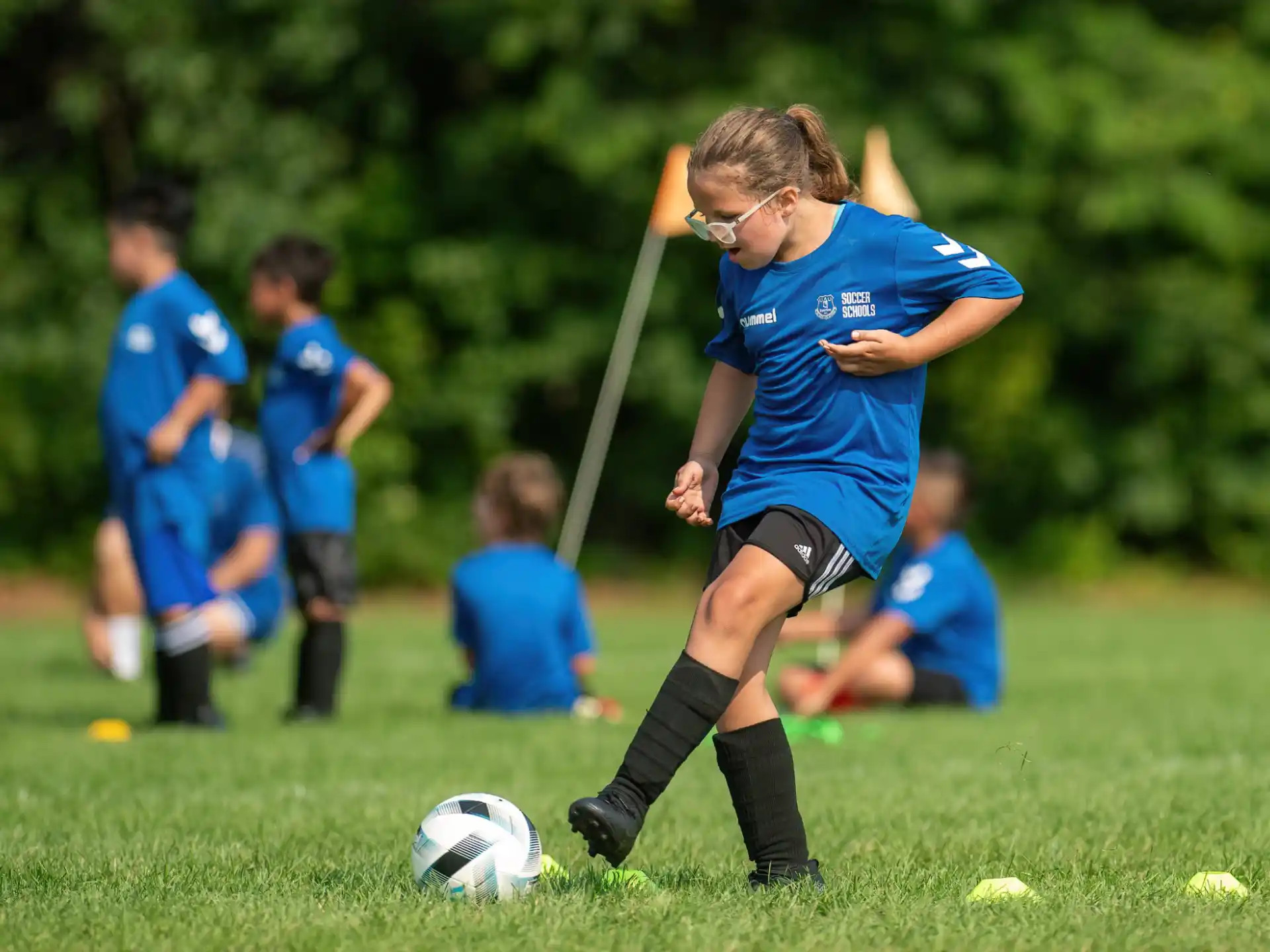 a boy playing football