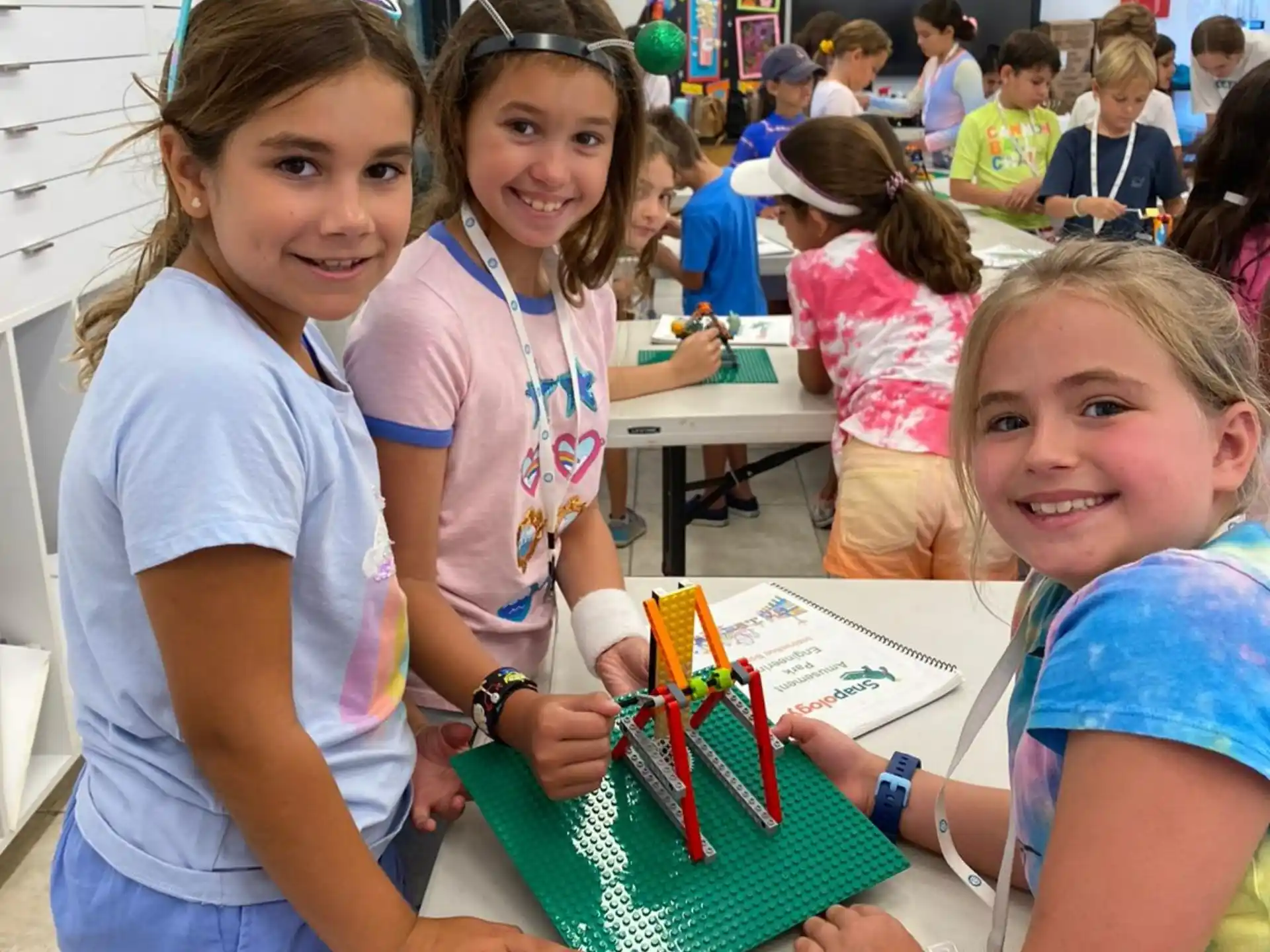 a group of children smiling