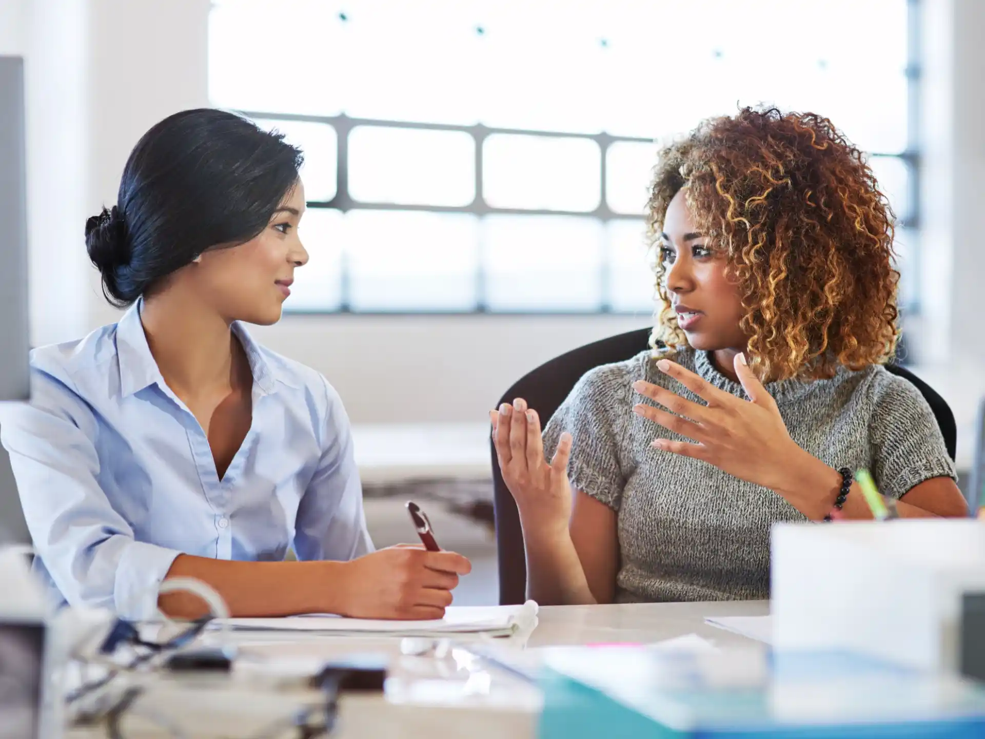 a few women discussing something