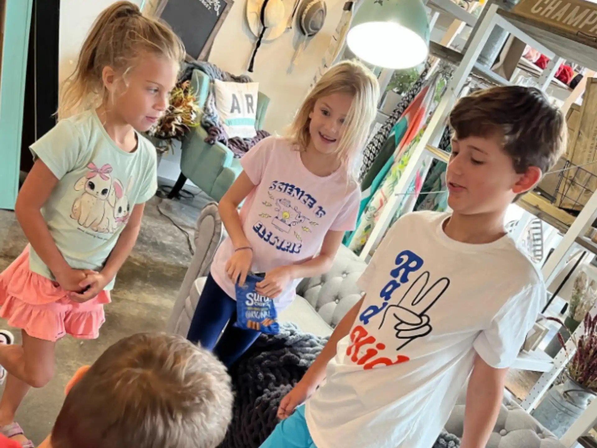 a group of children in a room