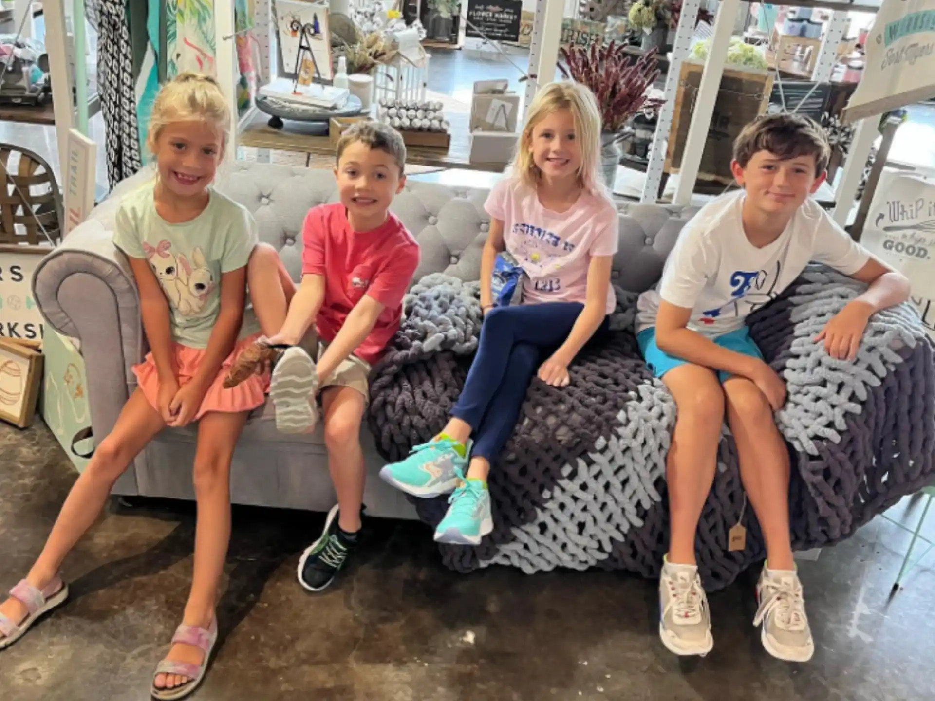 a group of people sitting on a couch