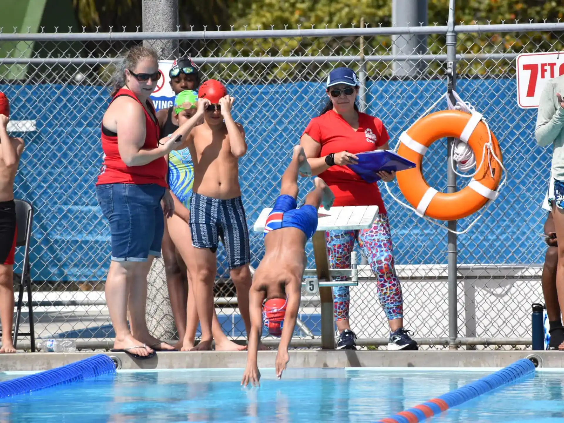 a group of people playing water polo