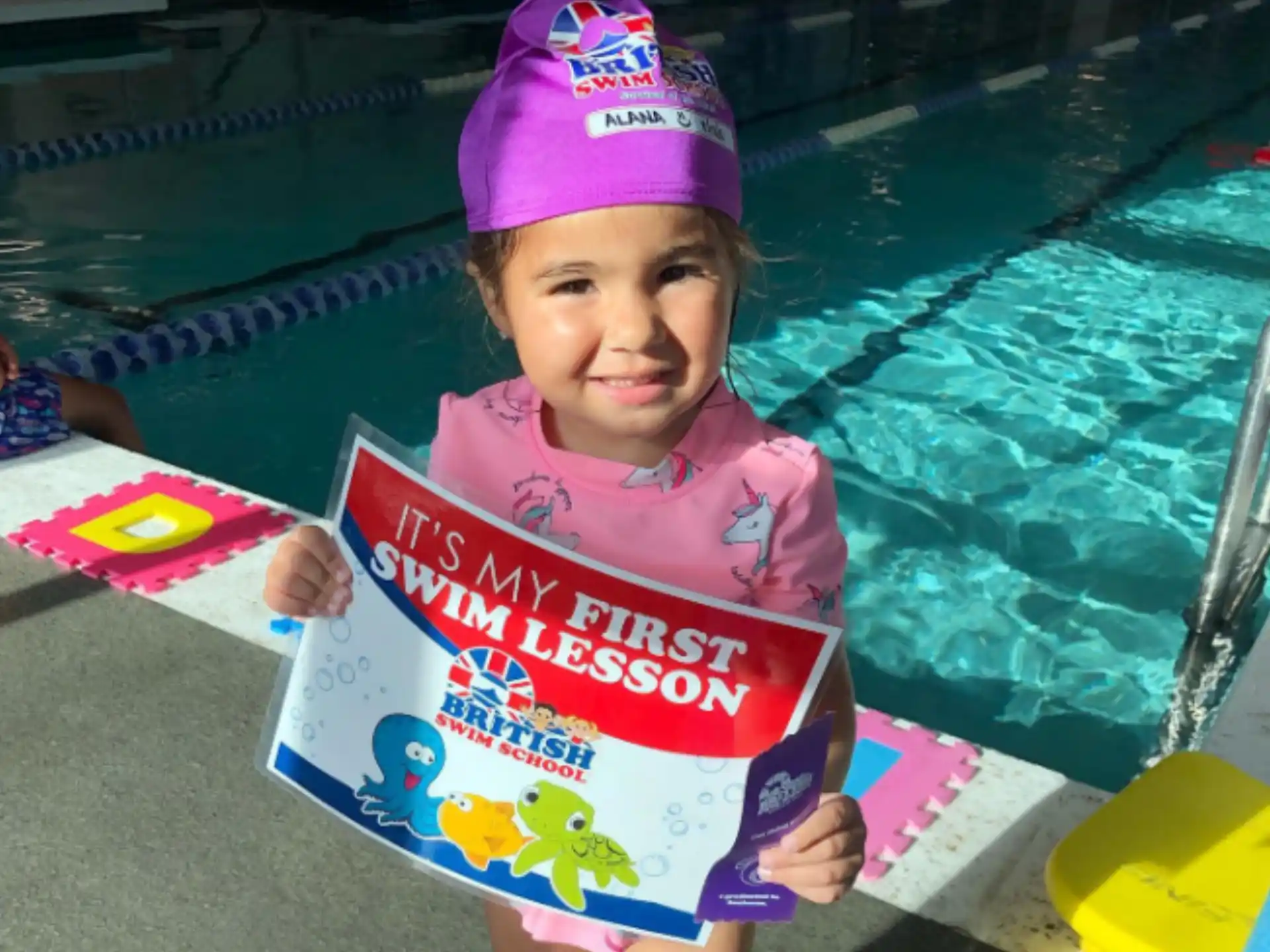 a child in a pool