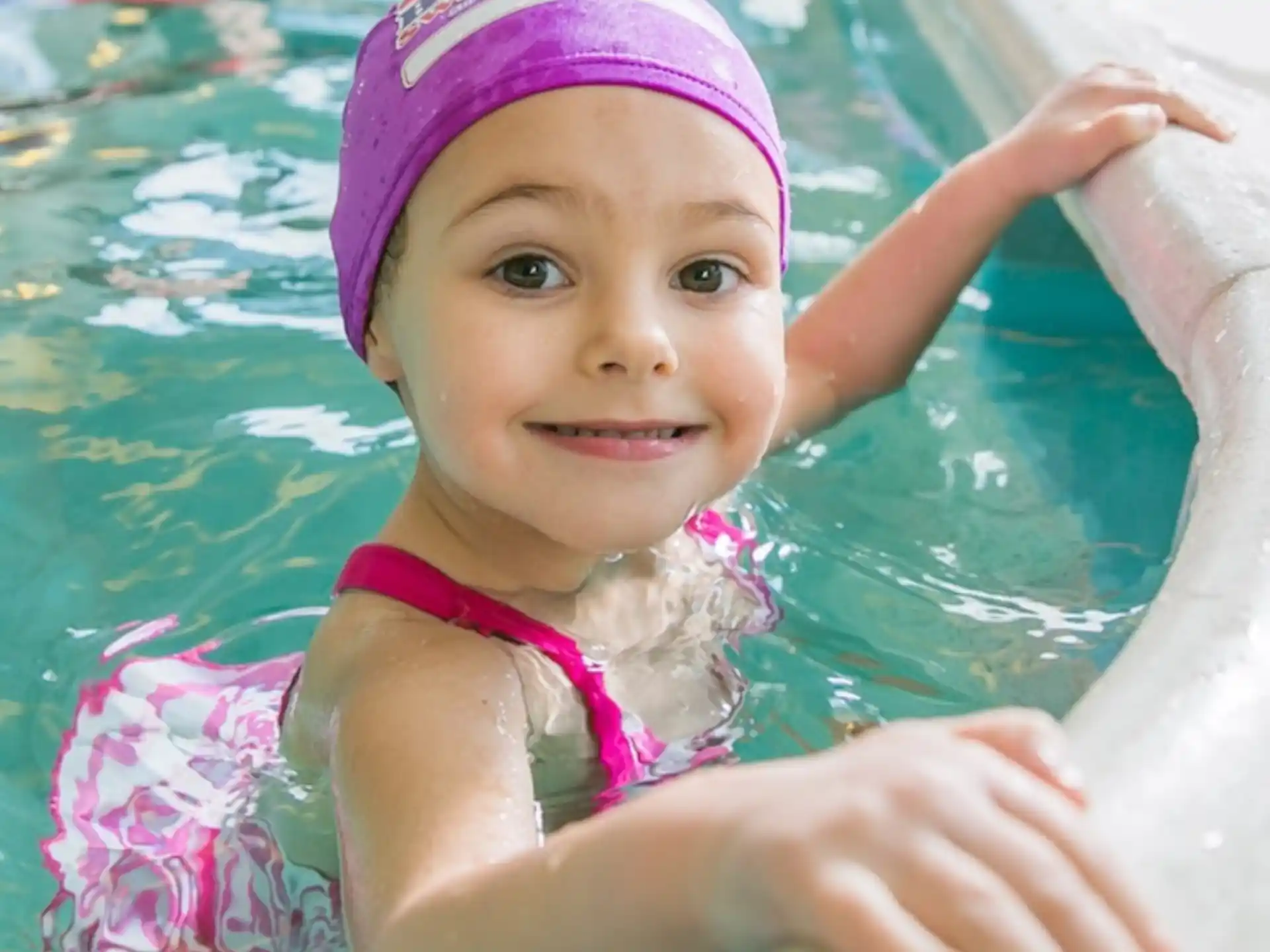 a child in a pool