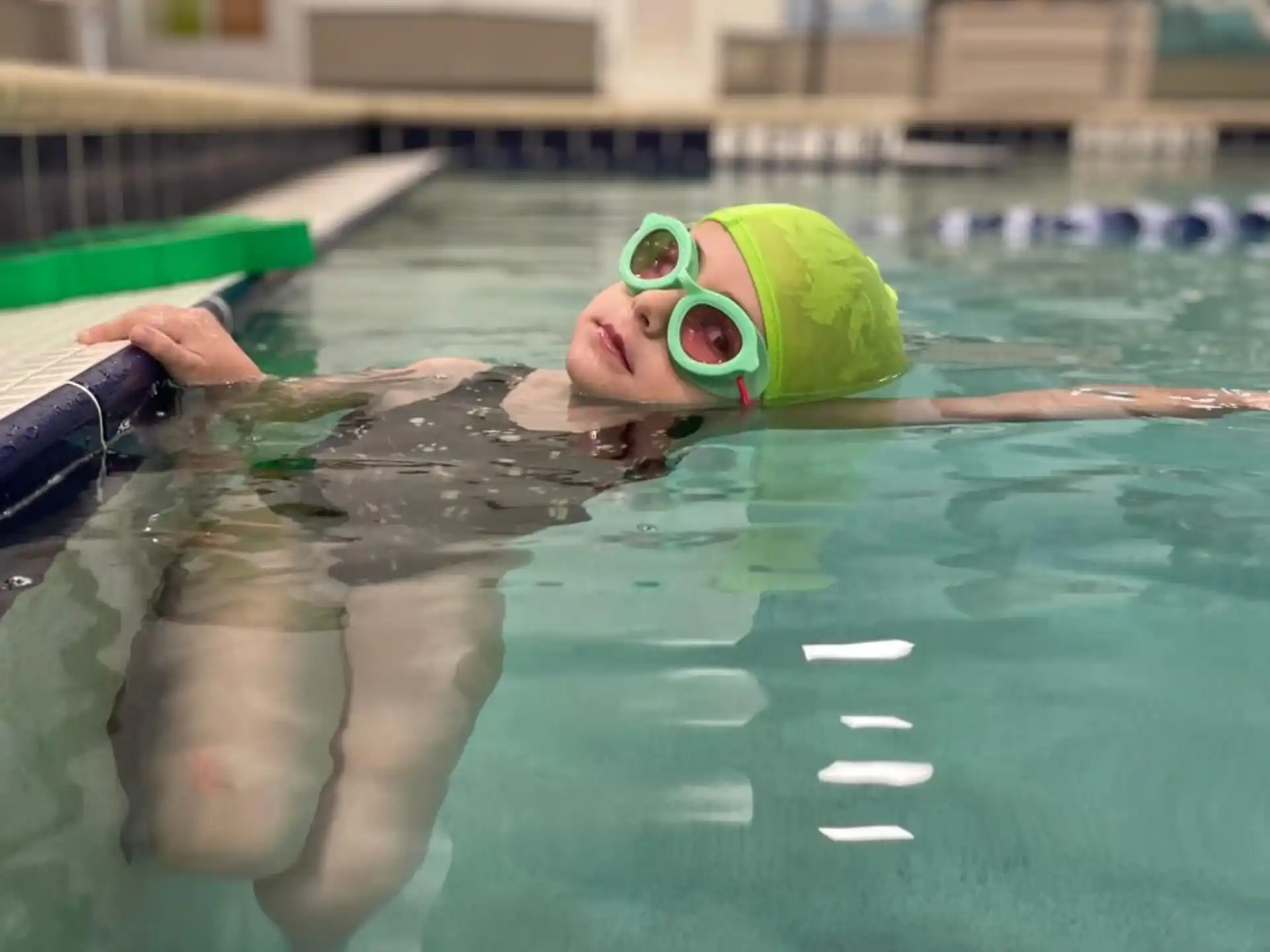 a person in a pool