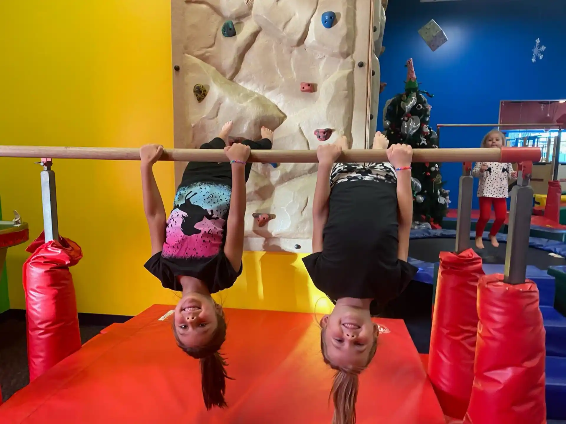 a group of girls in a gym