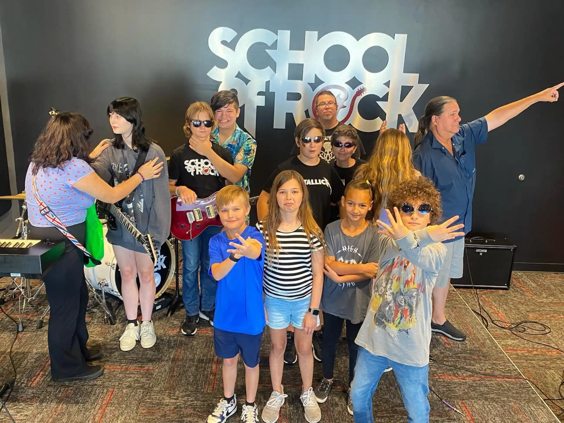 a group of people posing for a photo