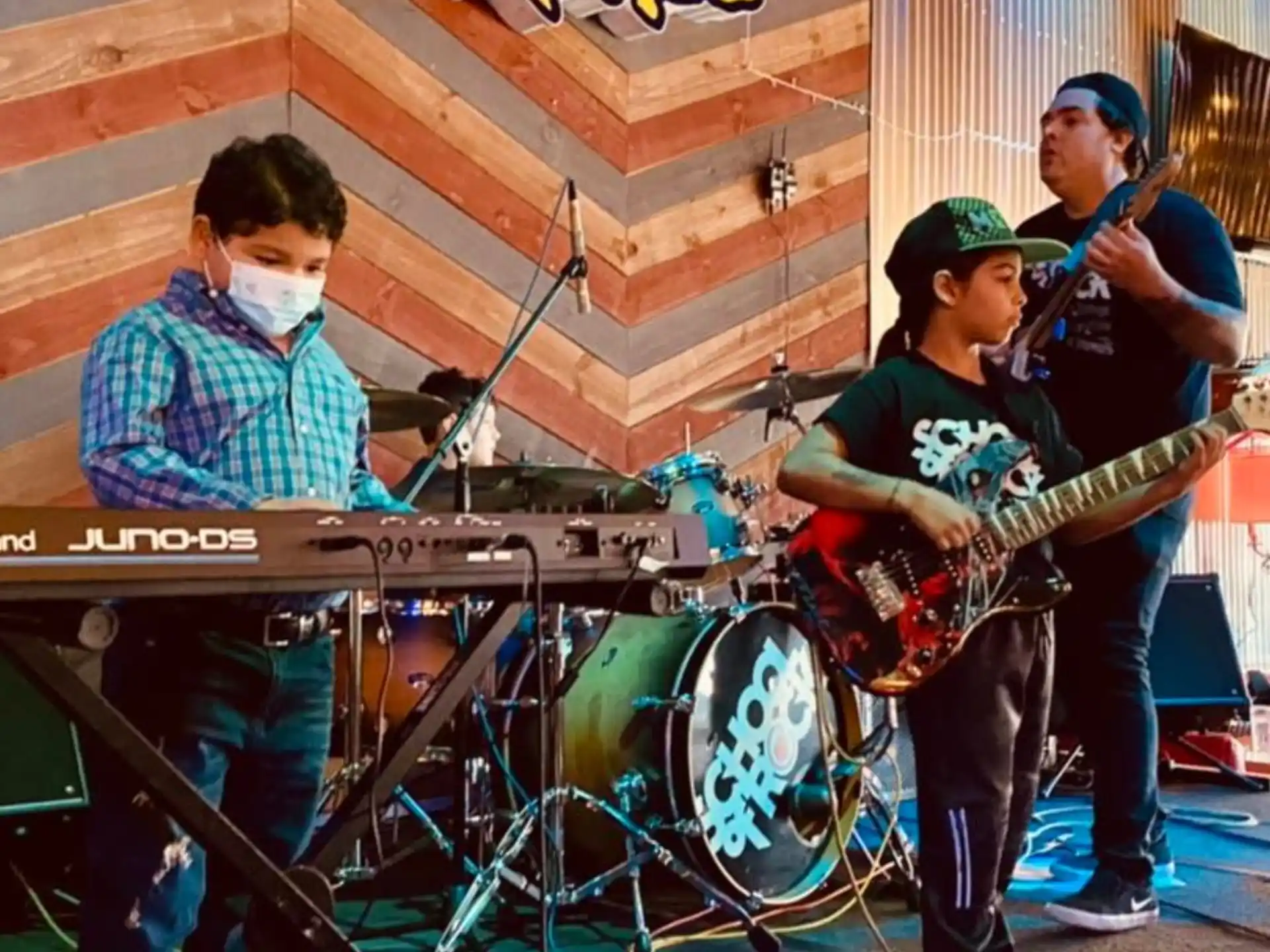 a group of men playing instruments