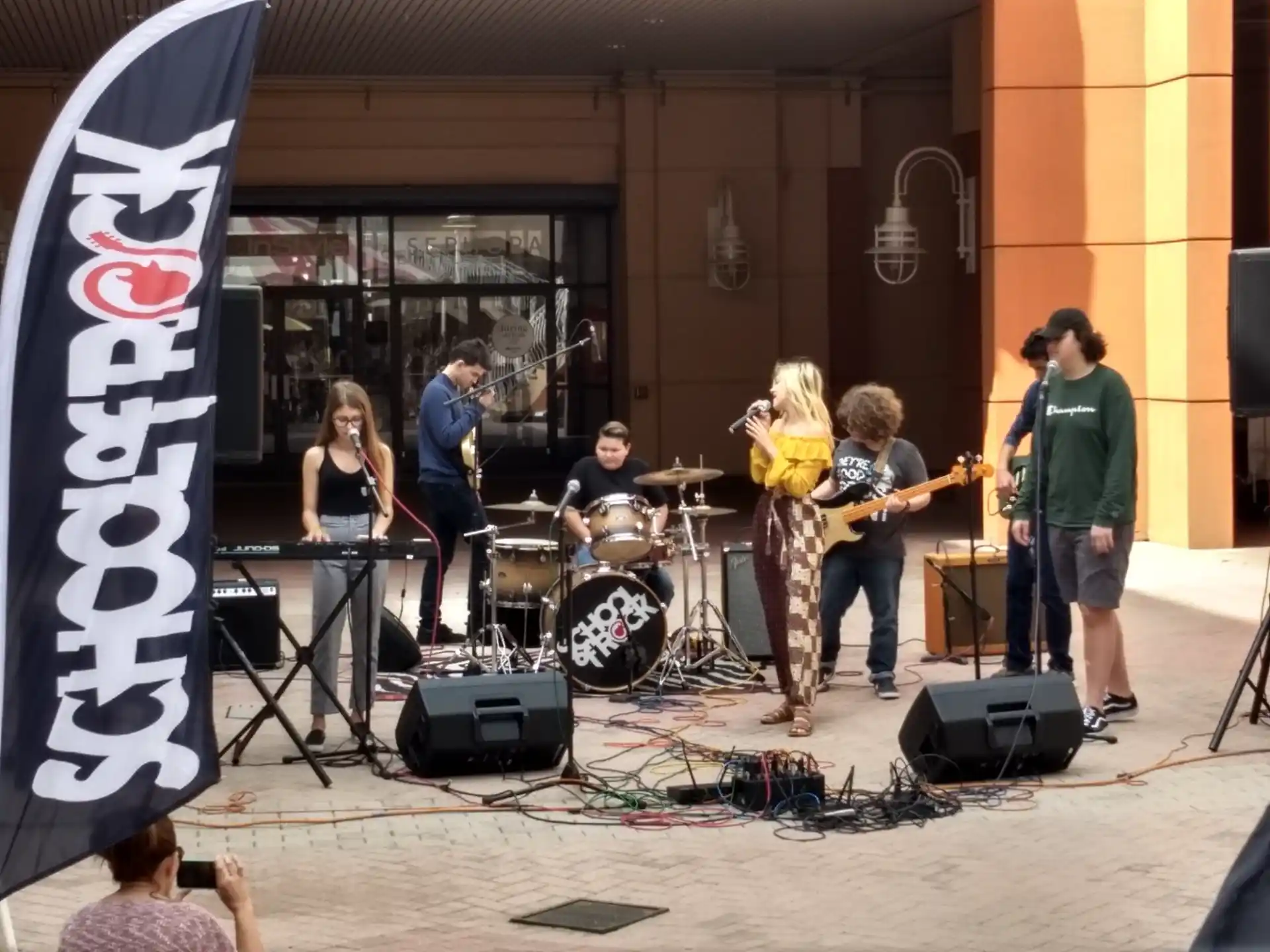 a group of people playing instruments