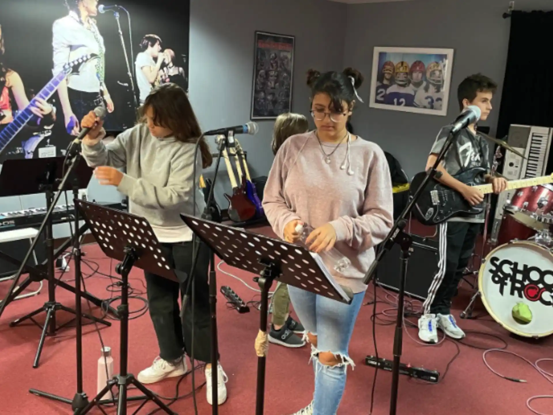 a group of people playing instruments