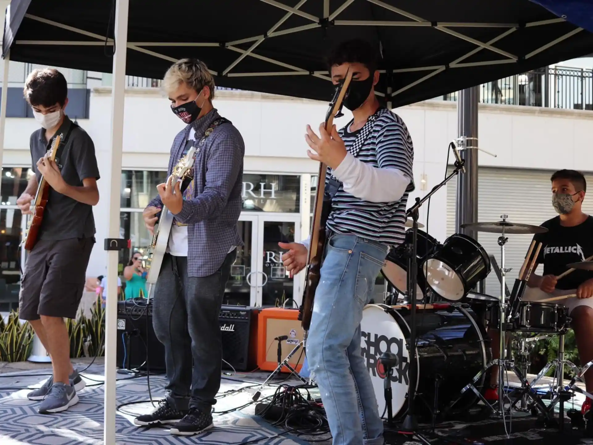a group of men playing instruments