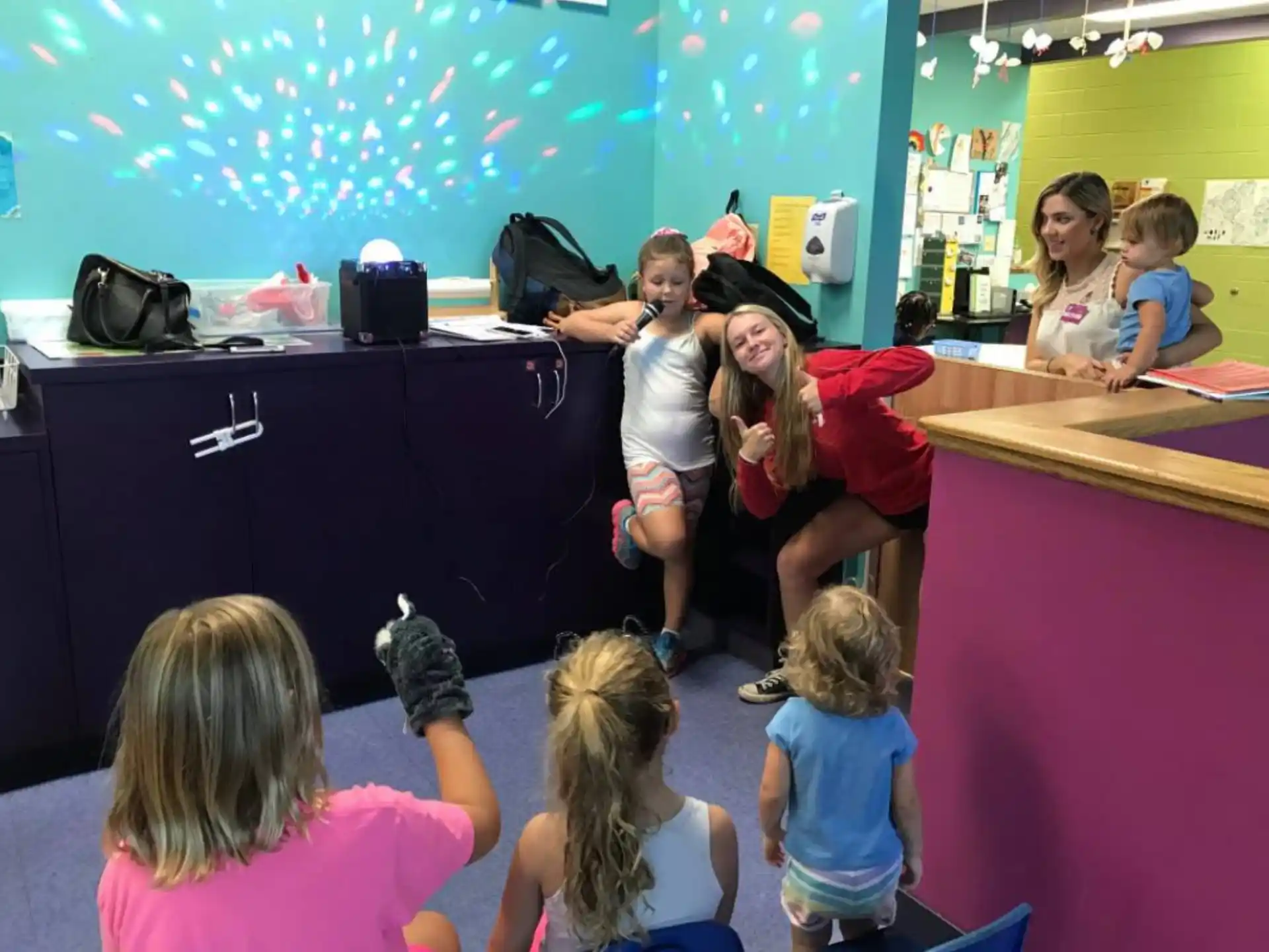 a group of children in a room