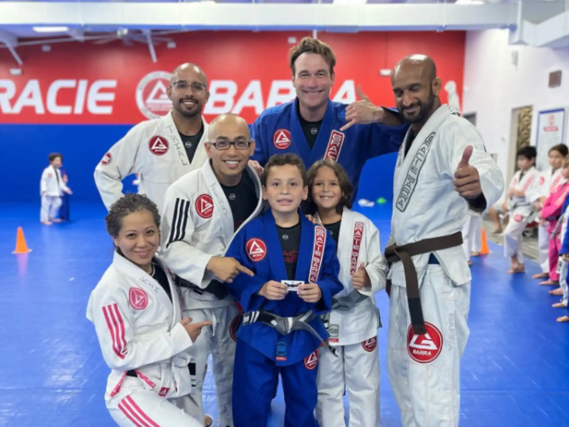 a group of people posing for a photo