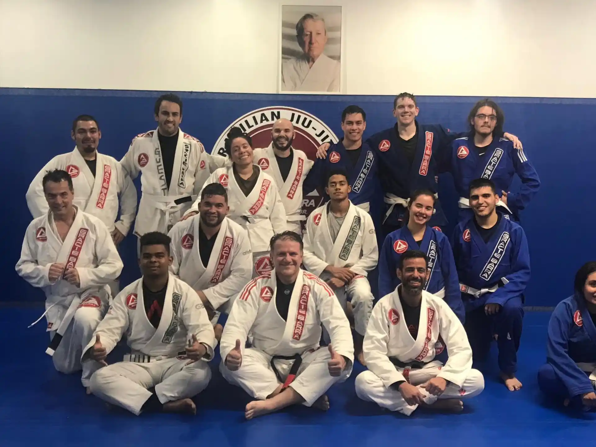 a group of people posing for a photo