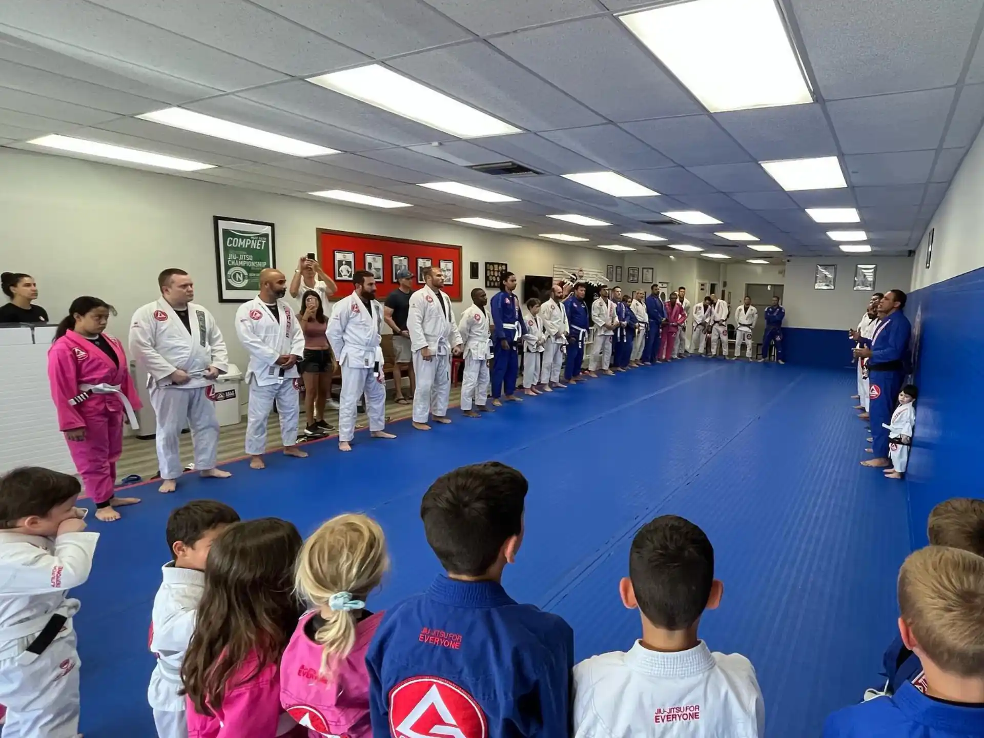 a group of people in a room