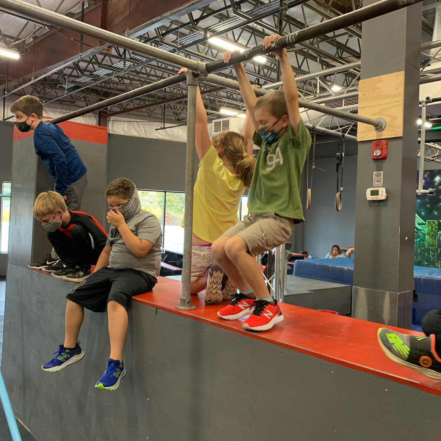 a group of people working out