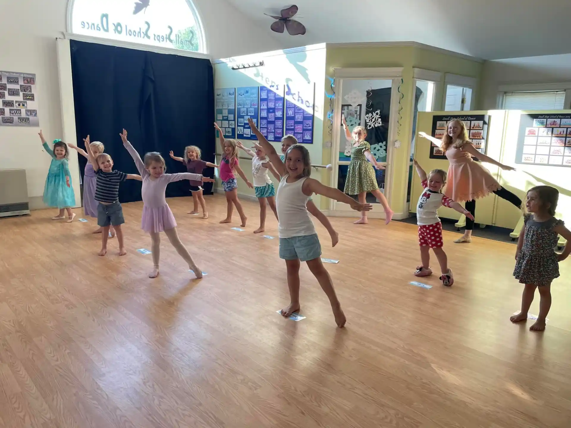 a group of children dancing