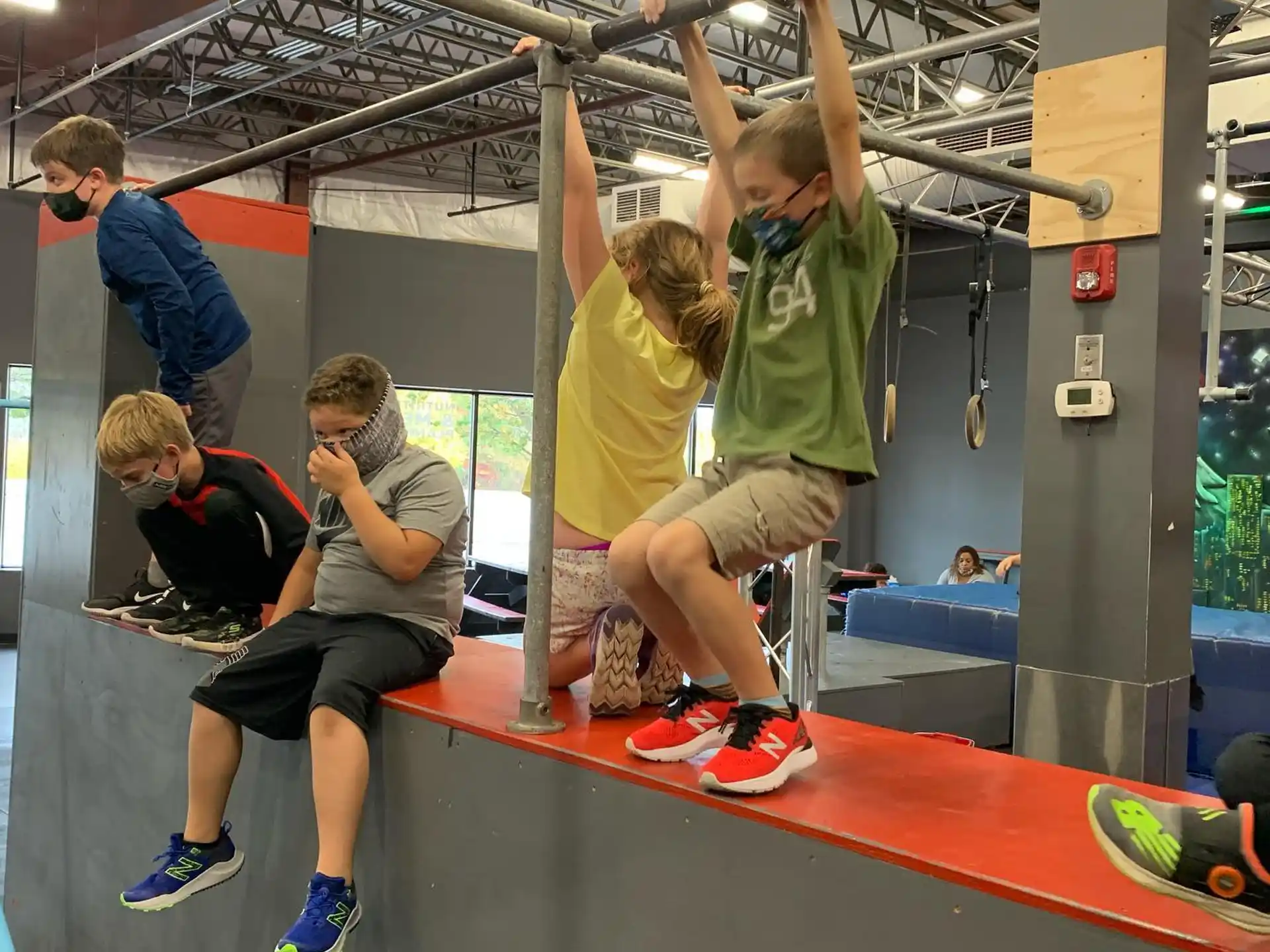 a group of people working out