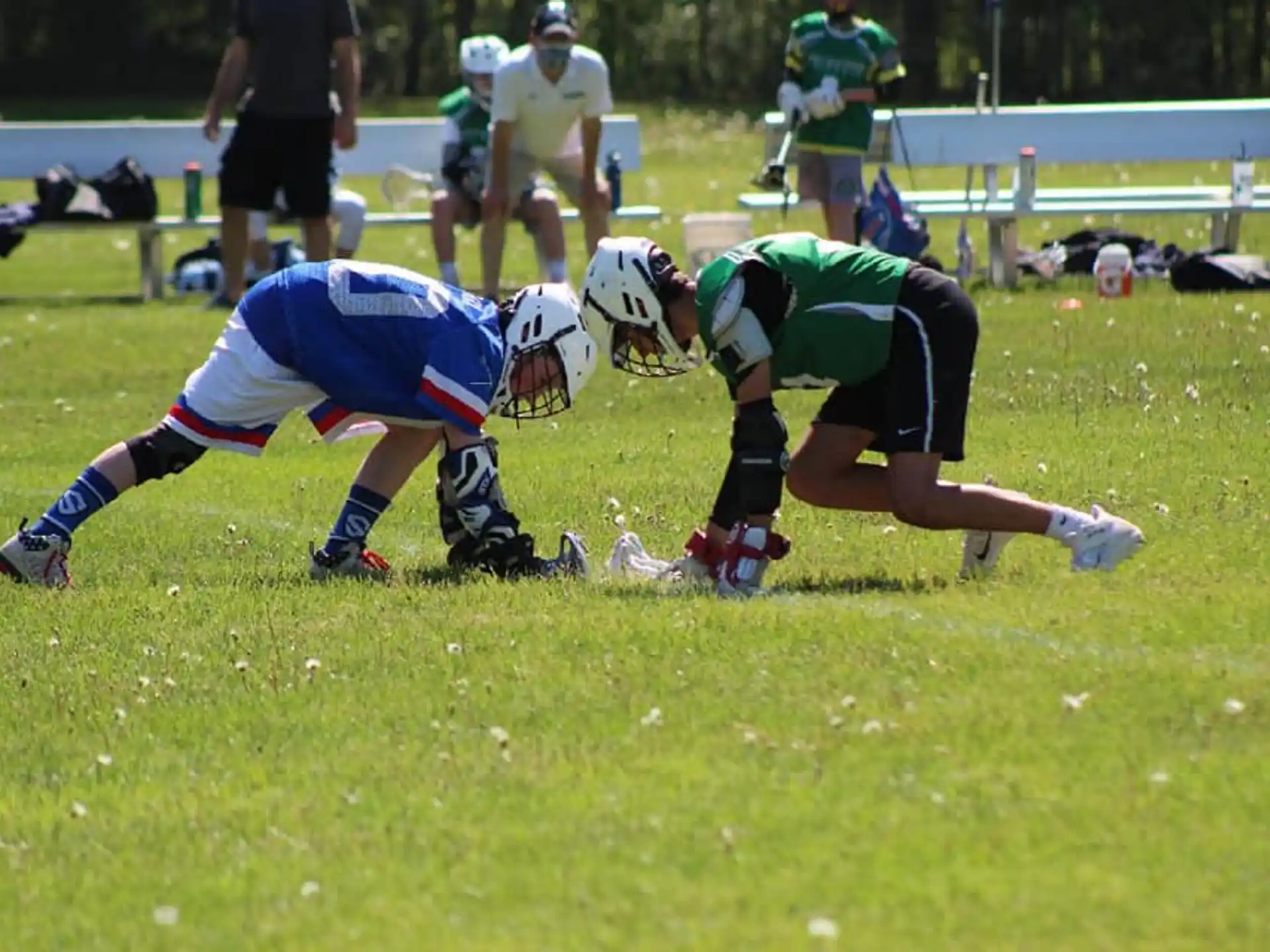 a group of people playing football