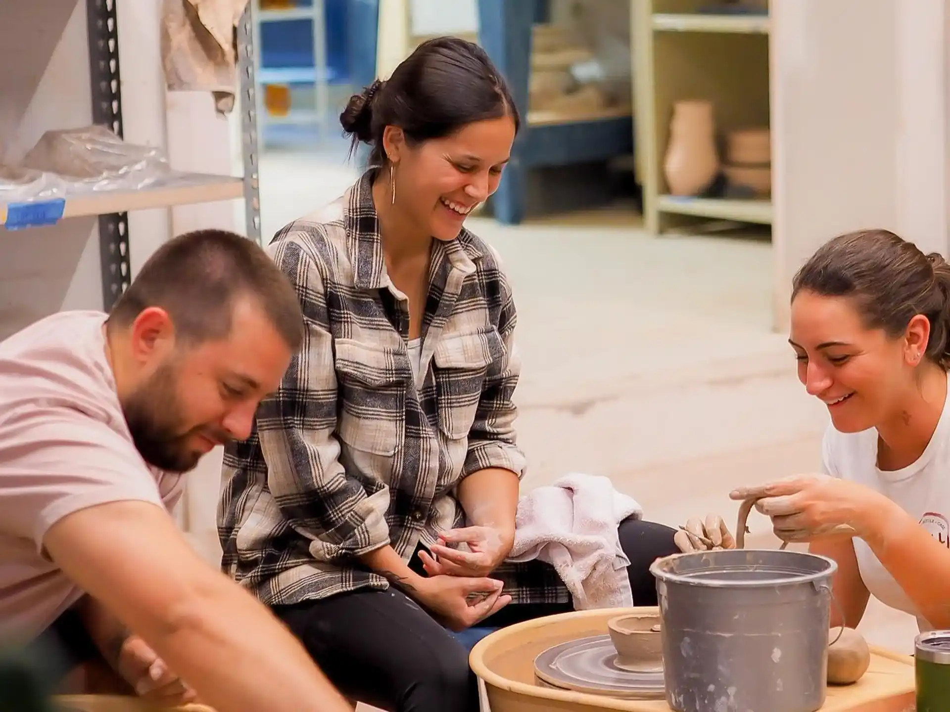 a group of people sitting around a table