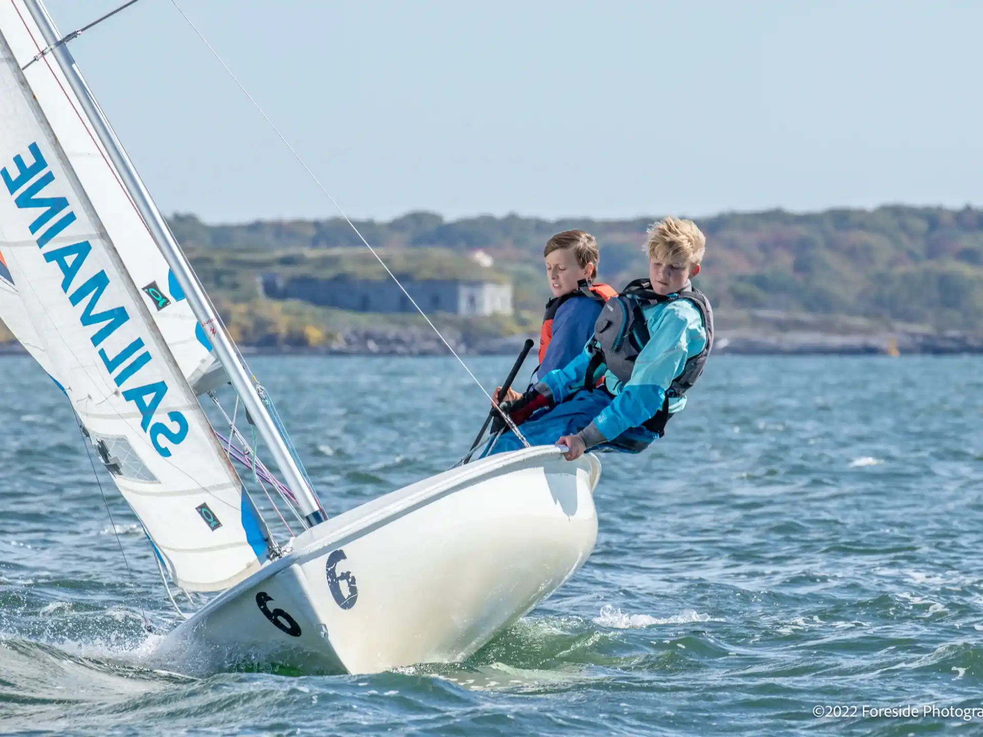 two people on a sailboat