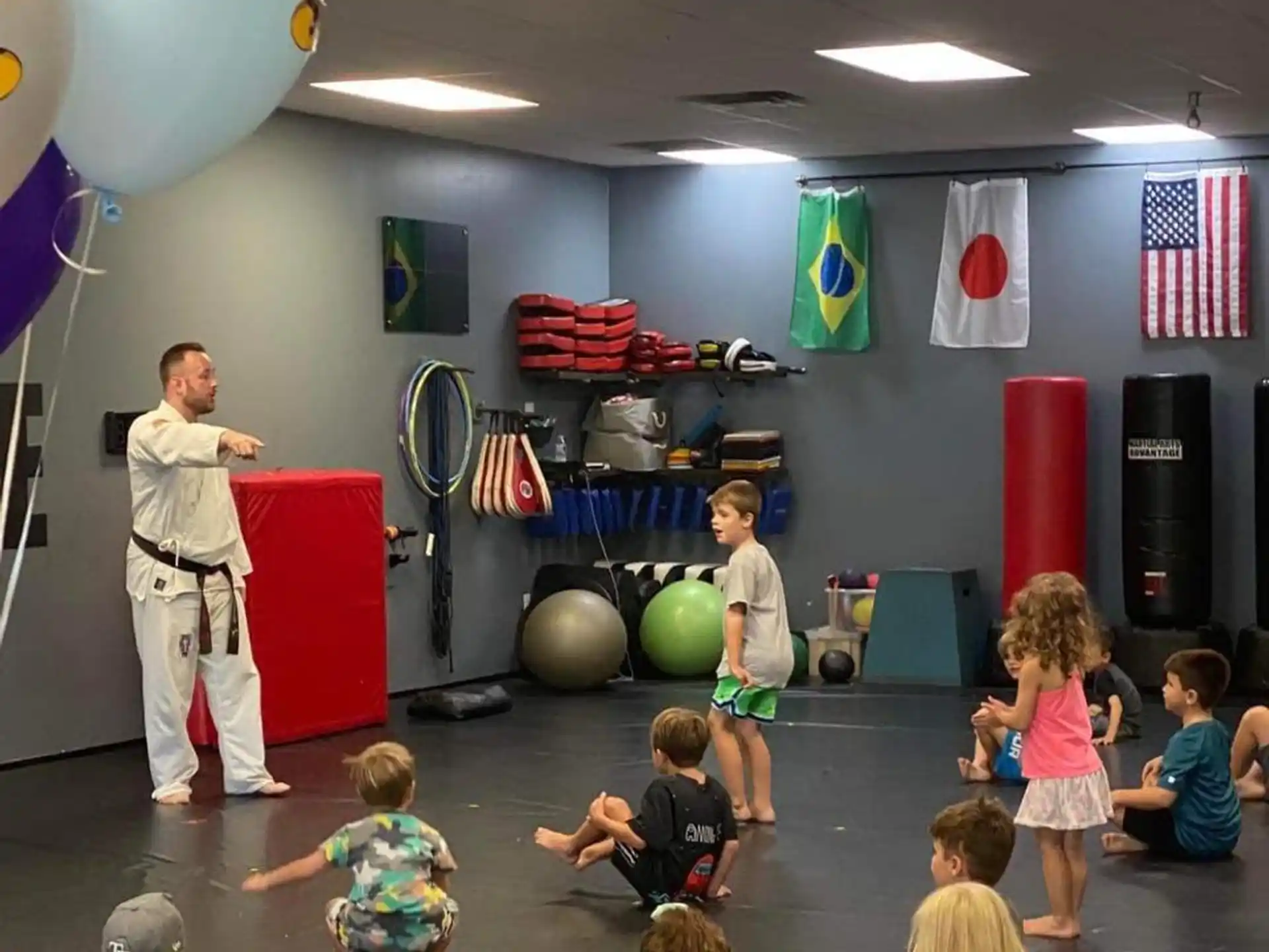 a group of children in a room