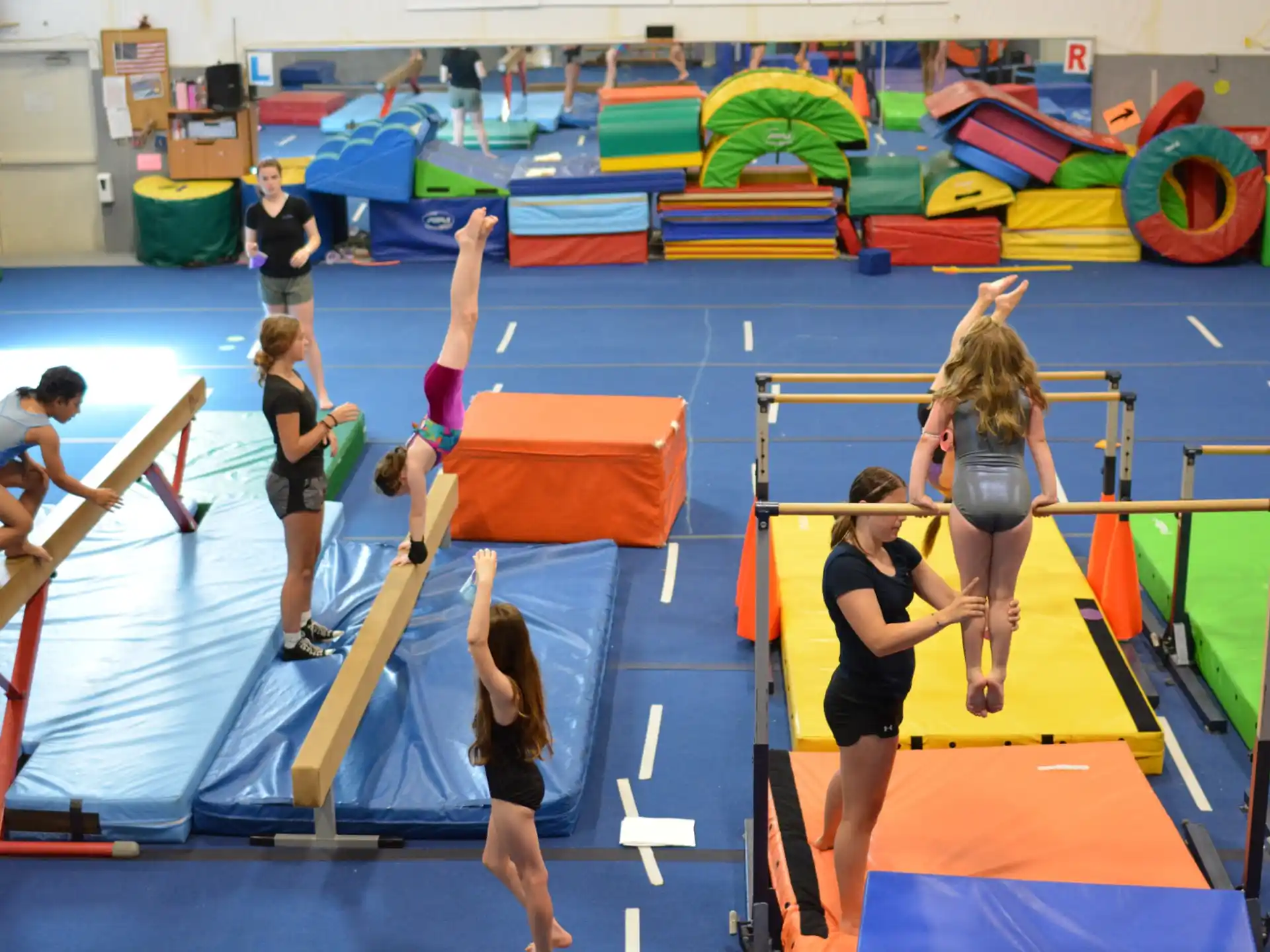 a group of people exercising