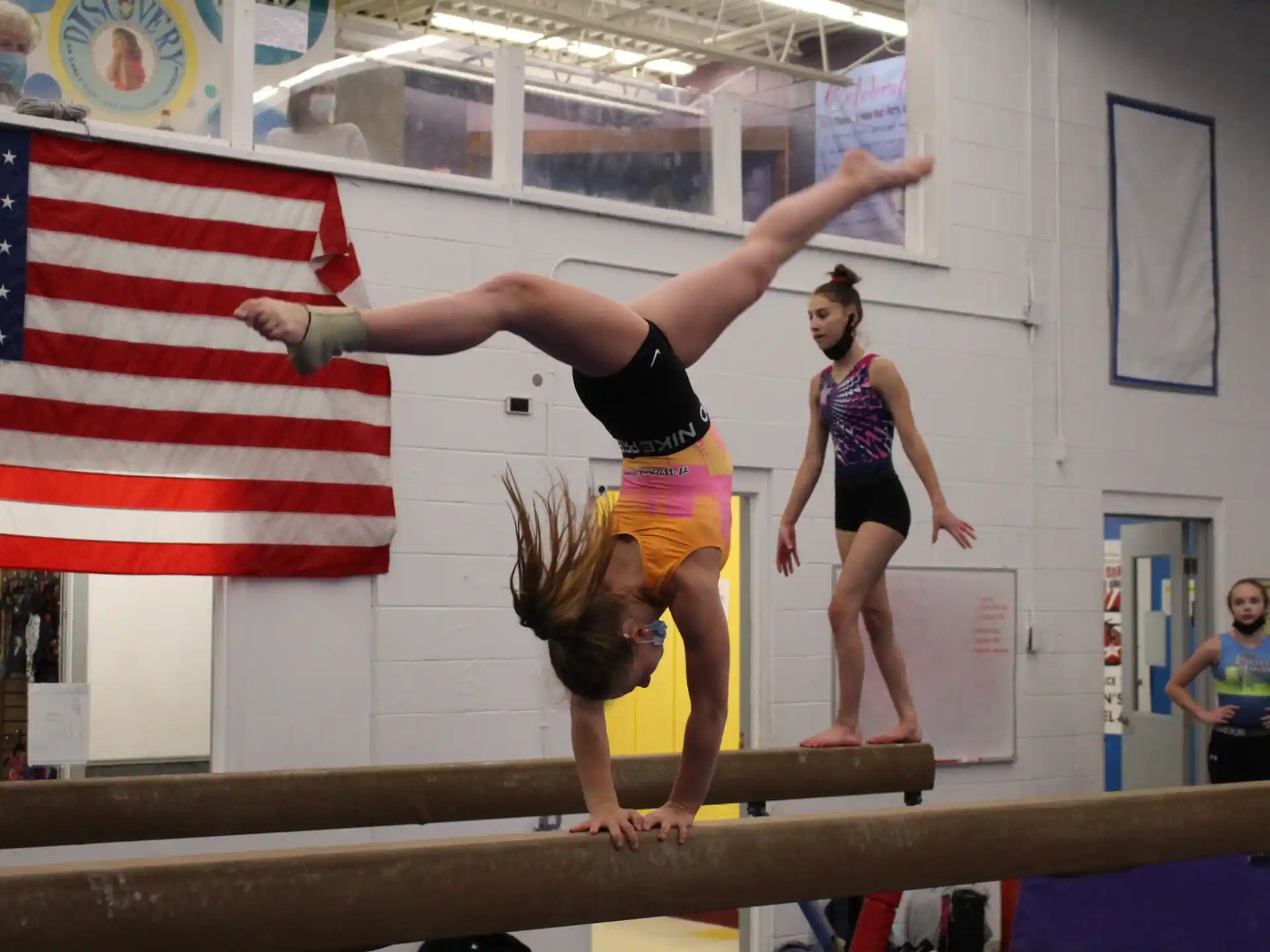 a group of women performing gymnastics