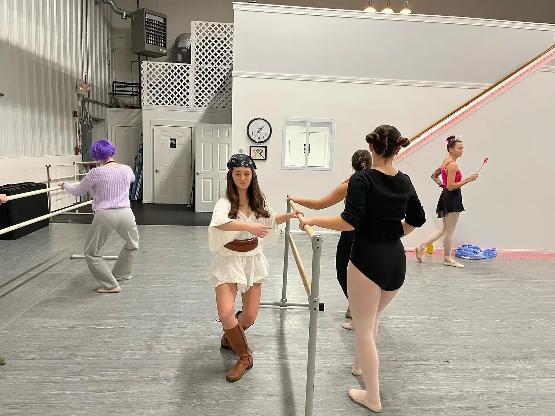 a group of people dancing