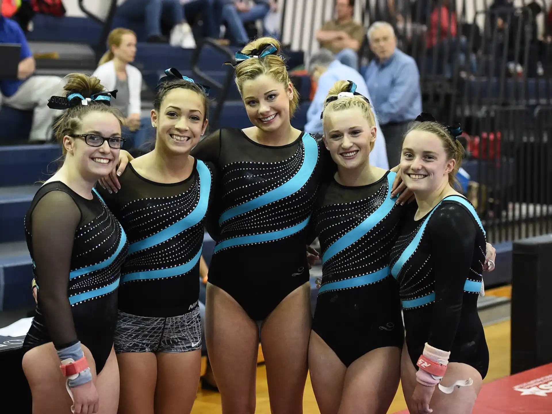 a group of women in a gym