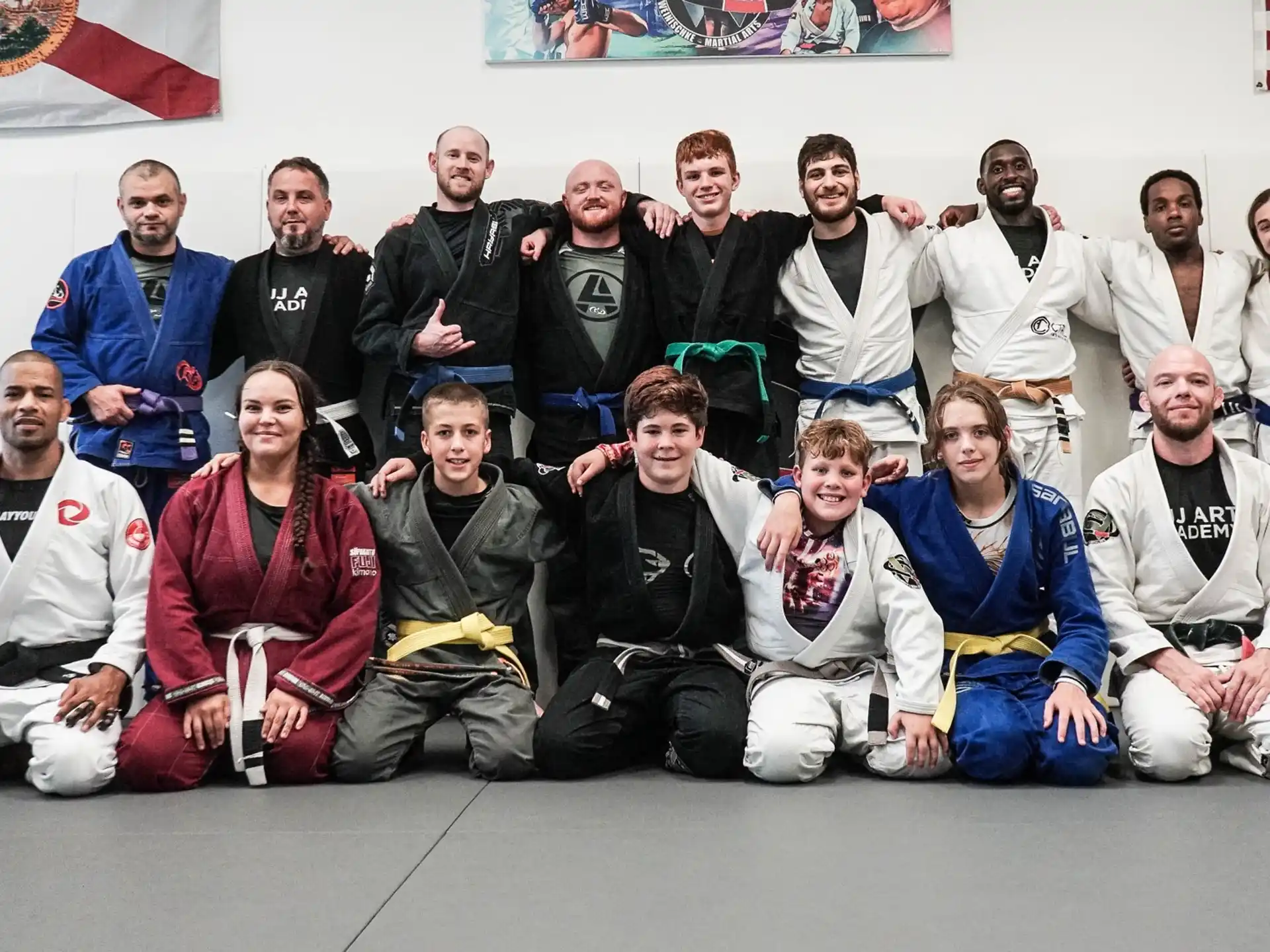 a group of people posing for a photo