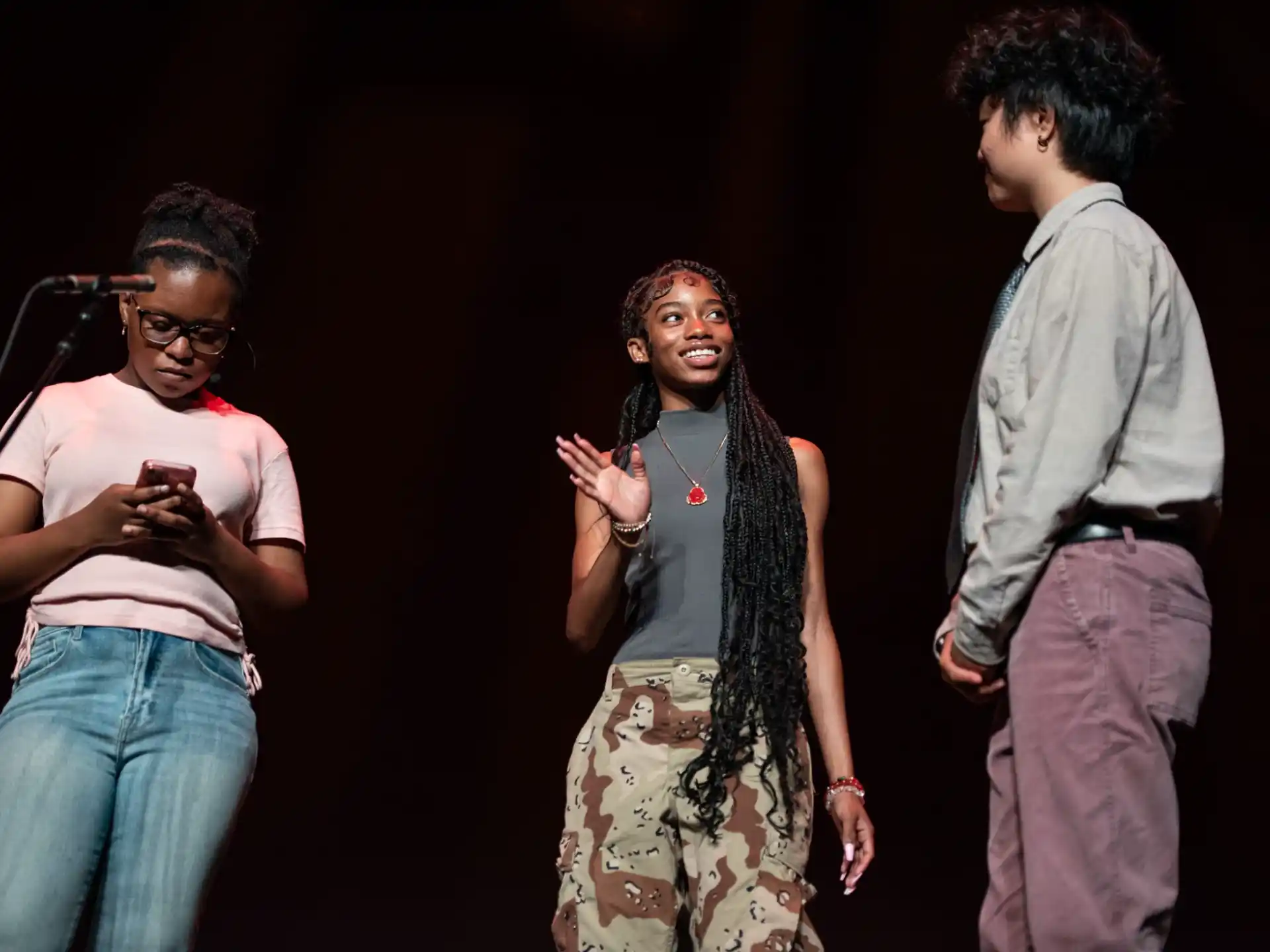 a group of people singing