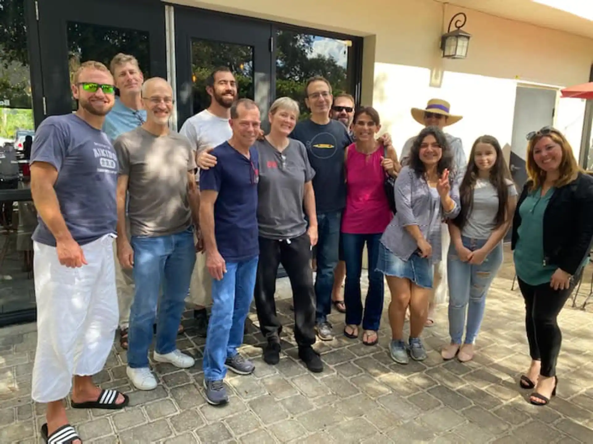 a group of people posing for a photo