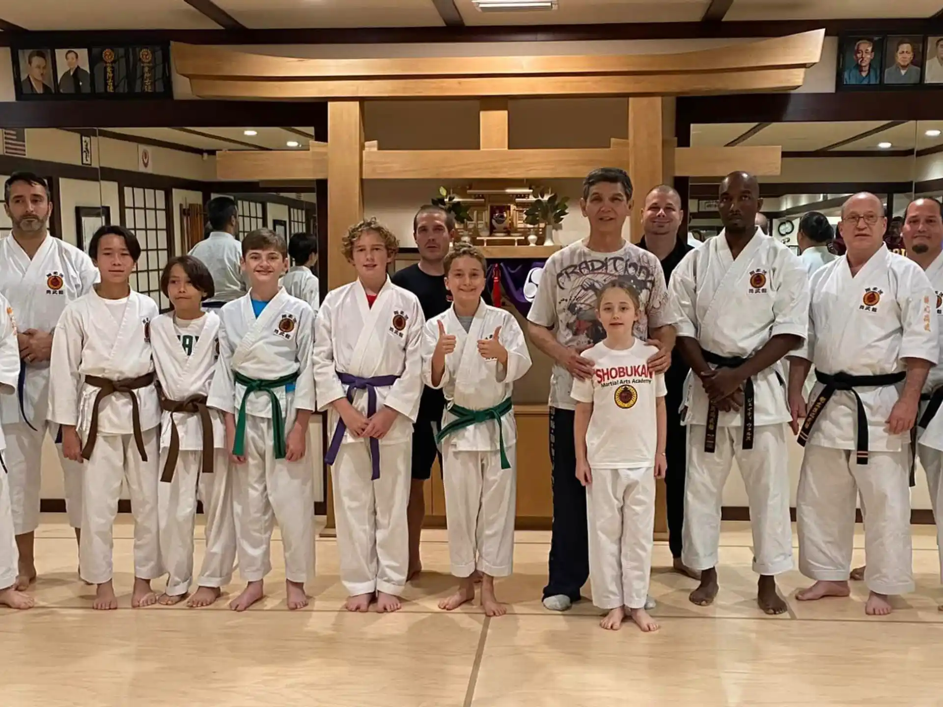 a group of people wearing karate uniforms