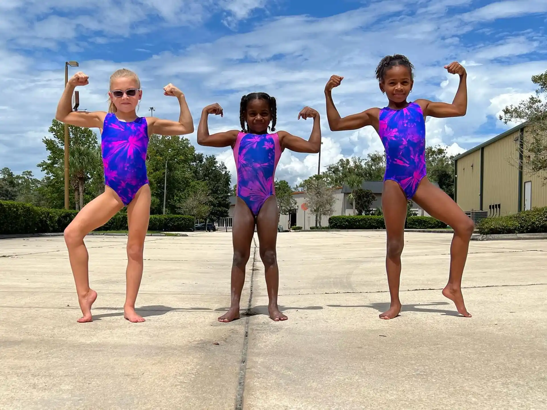 a group of children jumping in the air