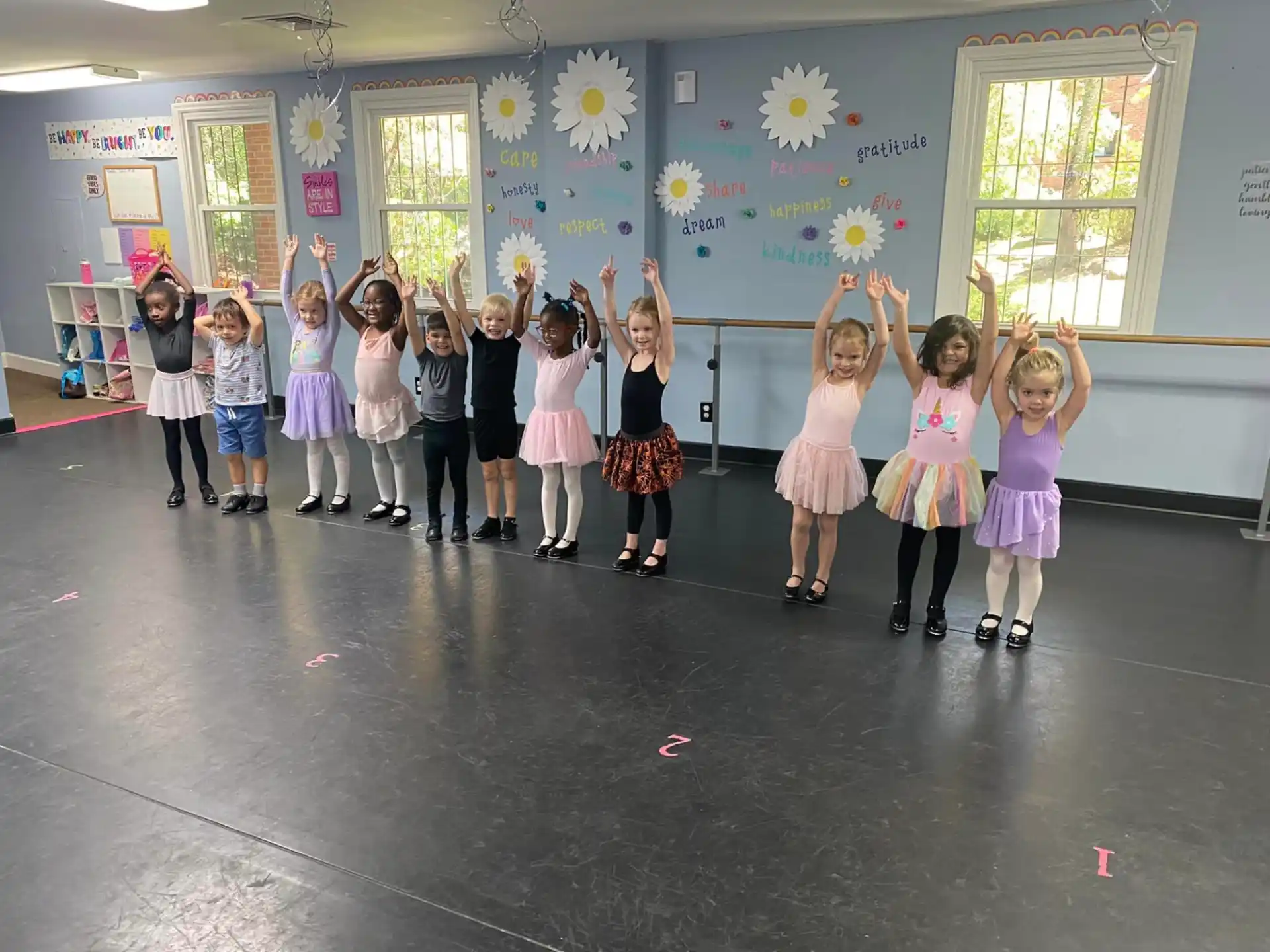 a group of children in a room
