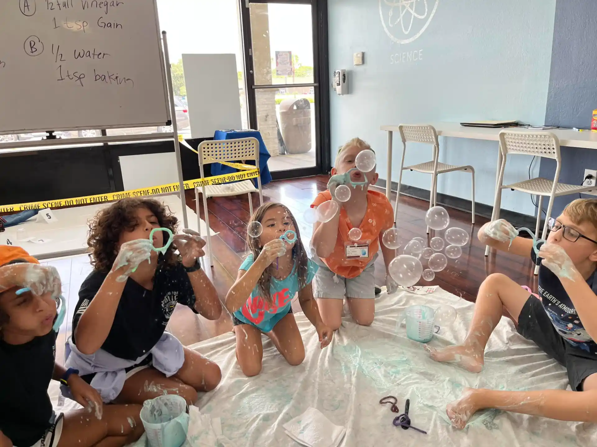 a group of people in a room