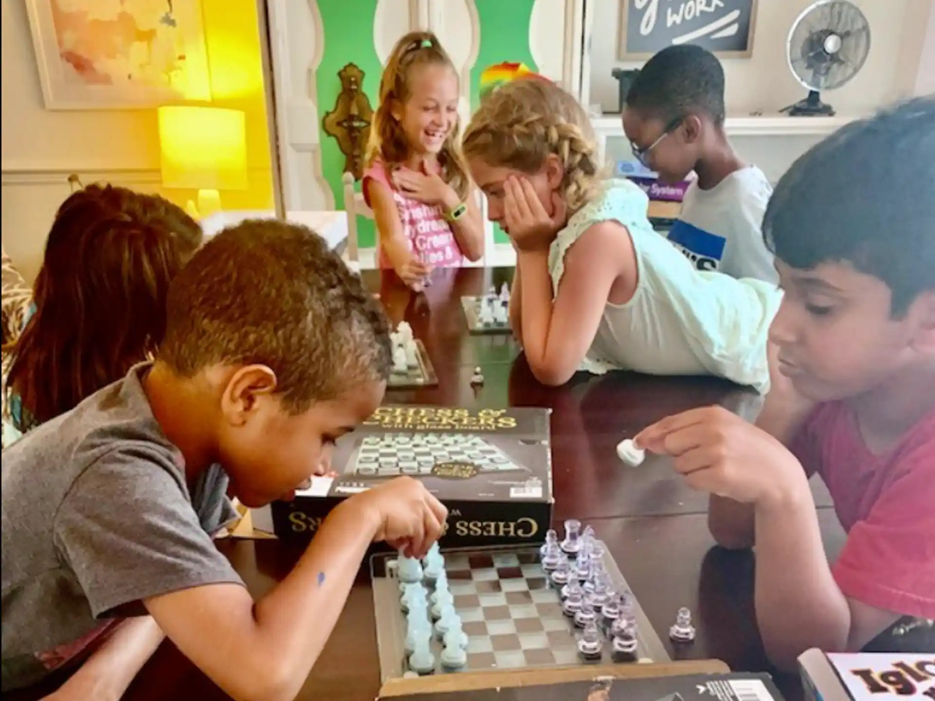 a group of children playing a game