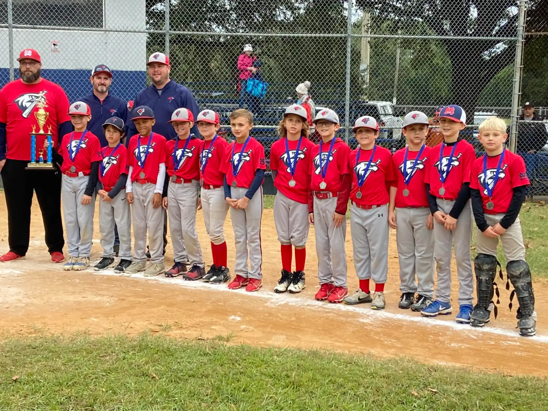 a group of people in baseball uniforms