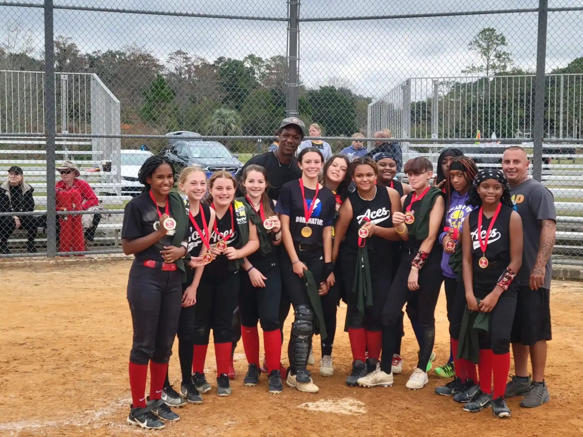 a group of girls posing for a picture