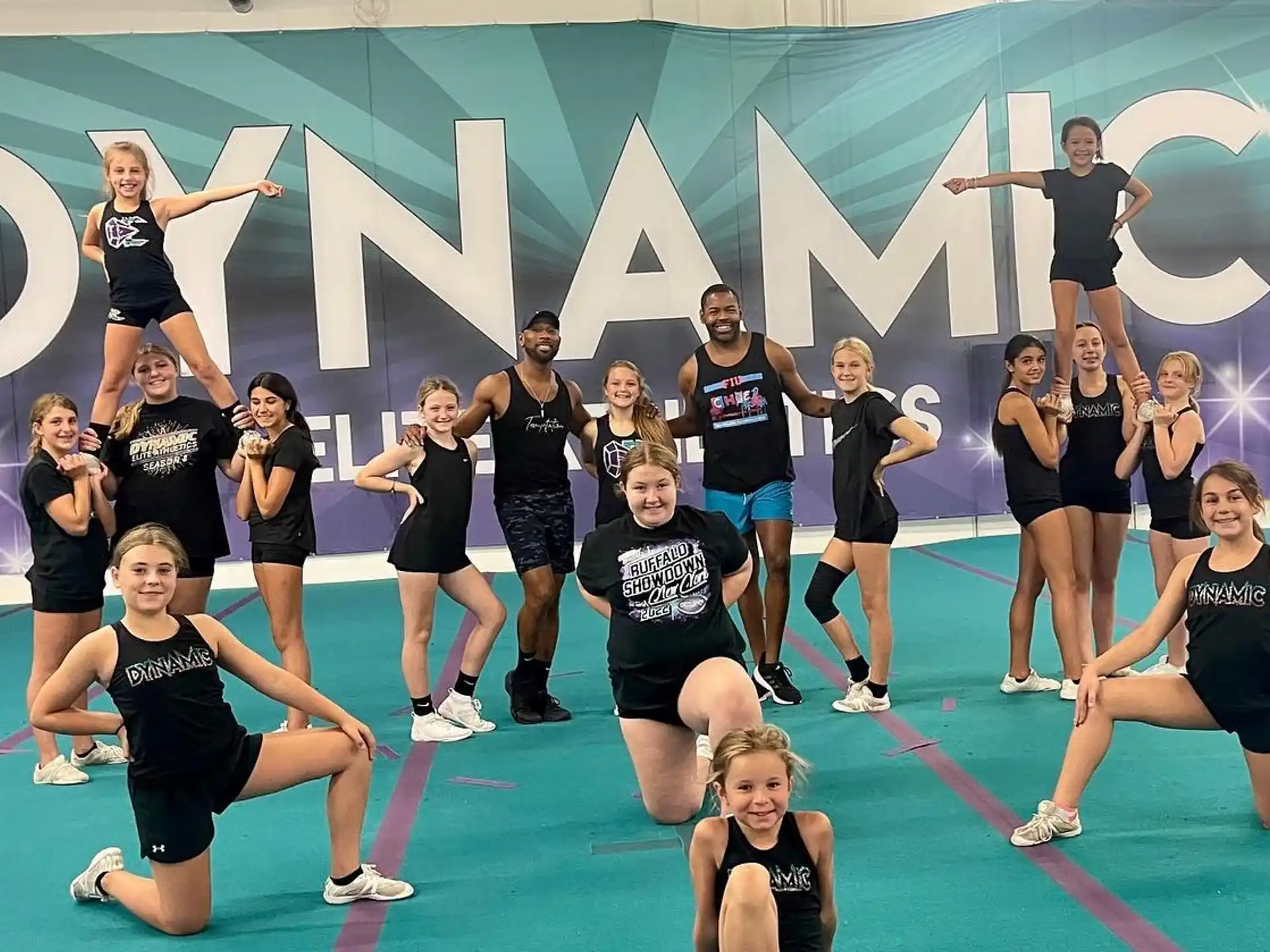 a group of women in a gym