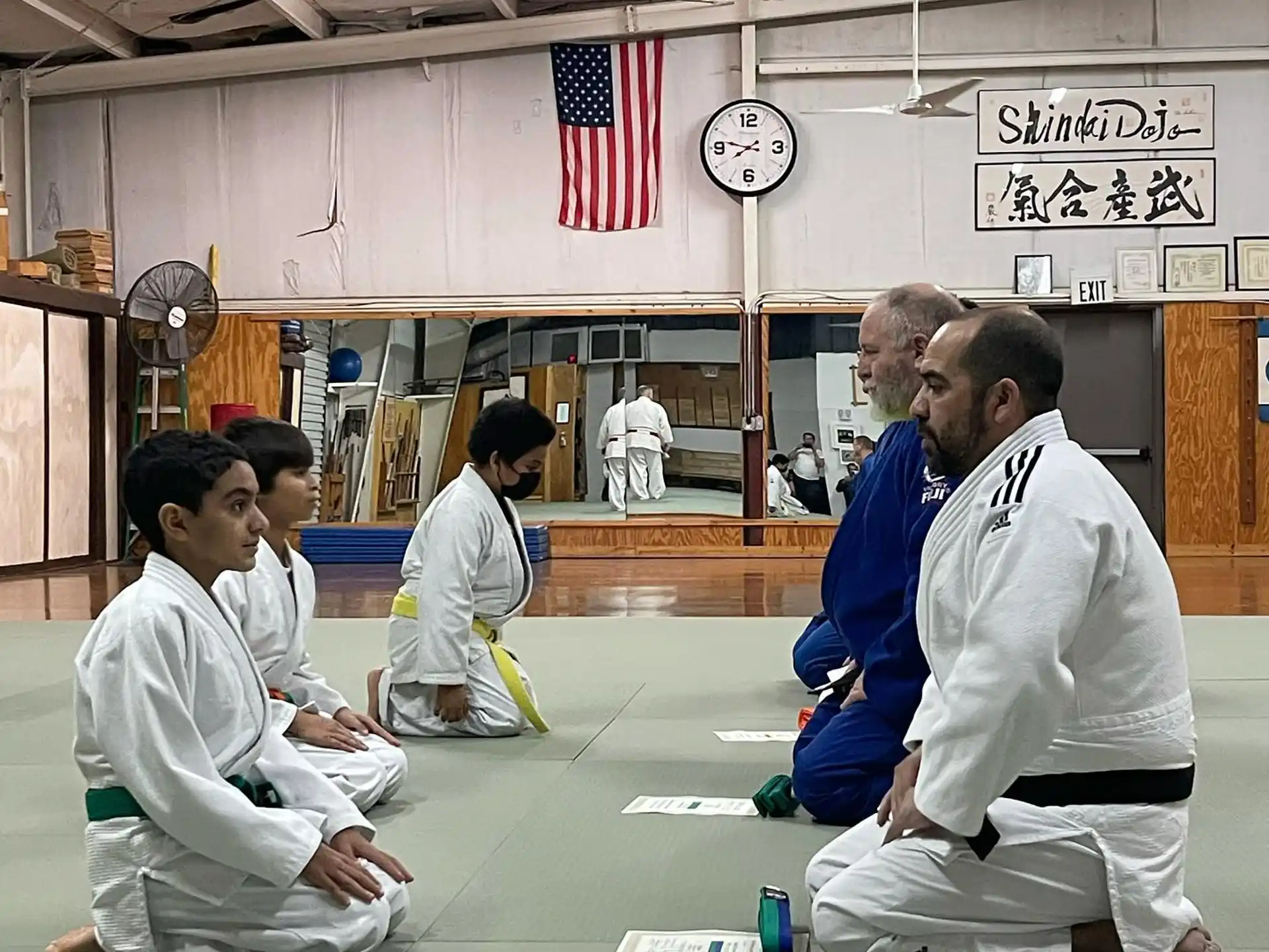 a group of people in a room