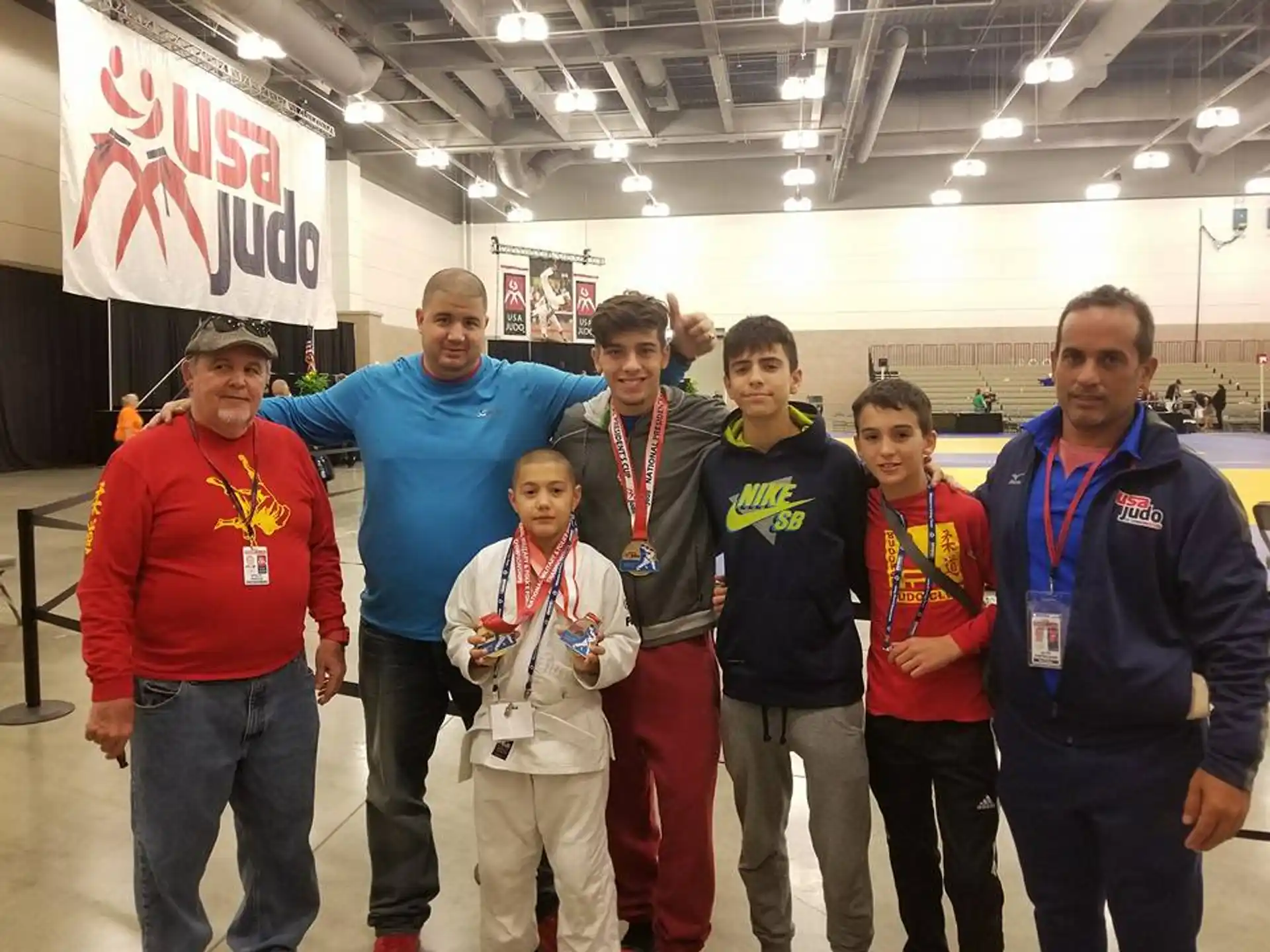 a group of people posing for a photo