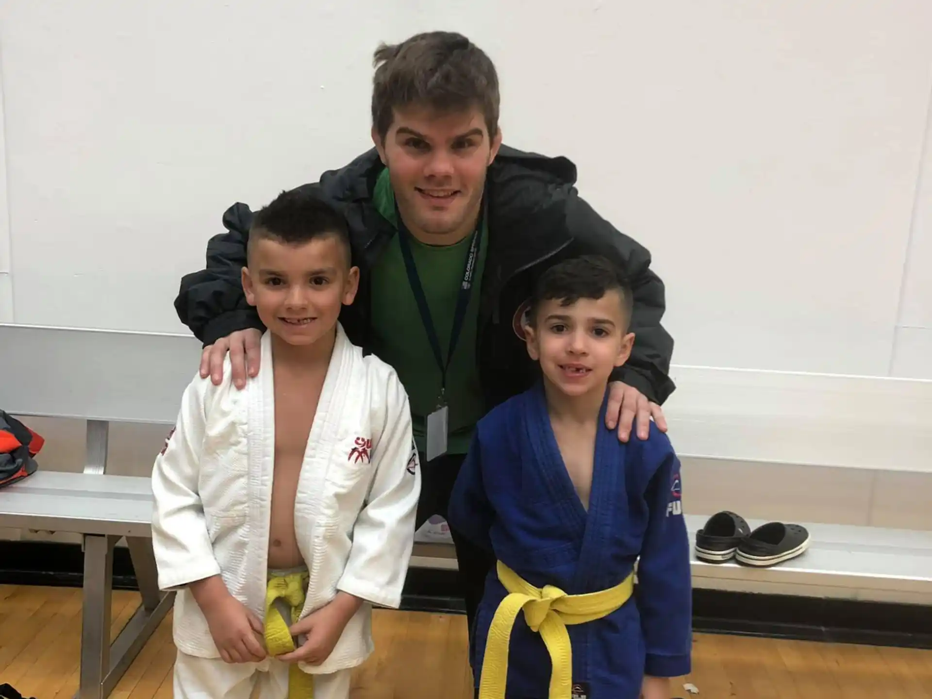 a person and two boys