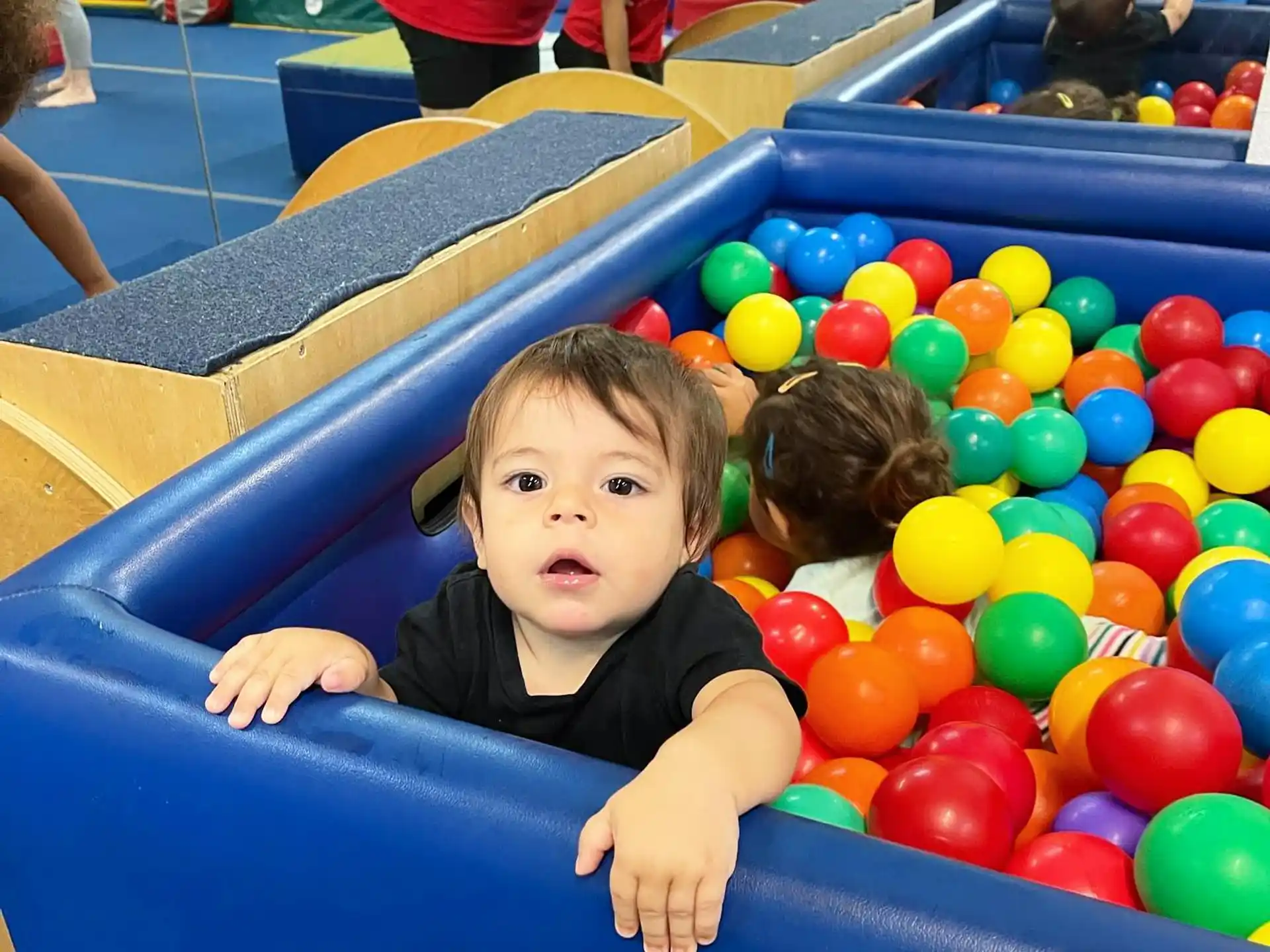 a child in a ball pit