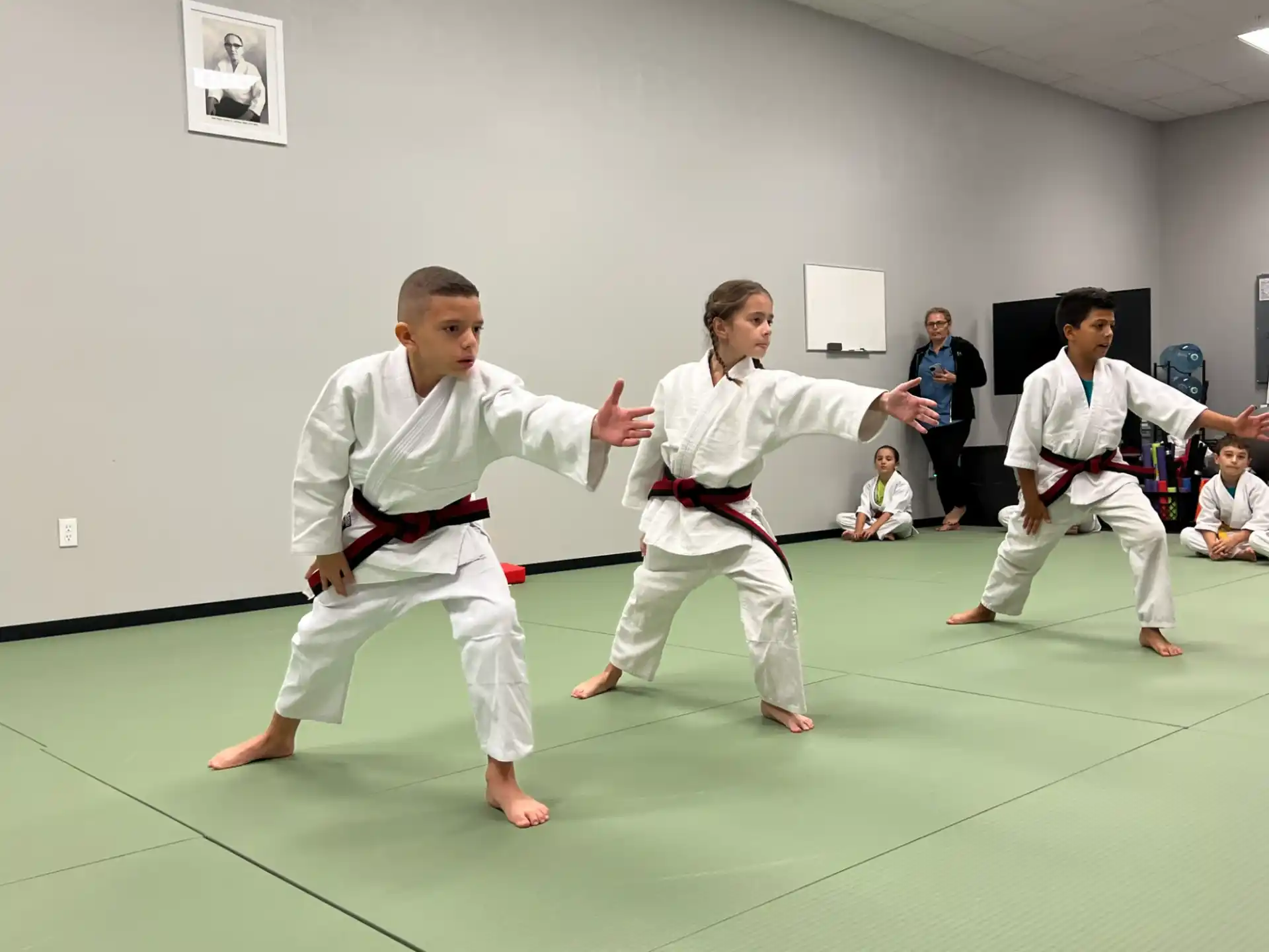 a group of men in karate uniforms