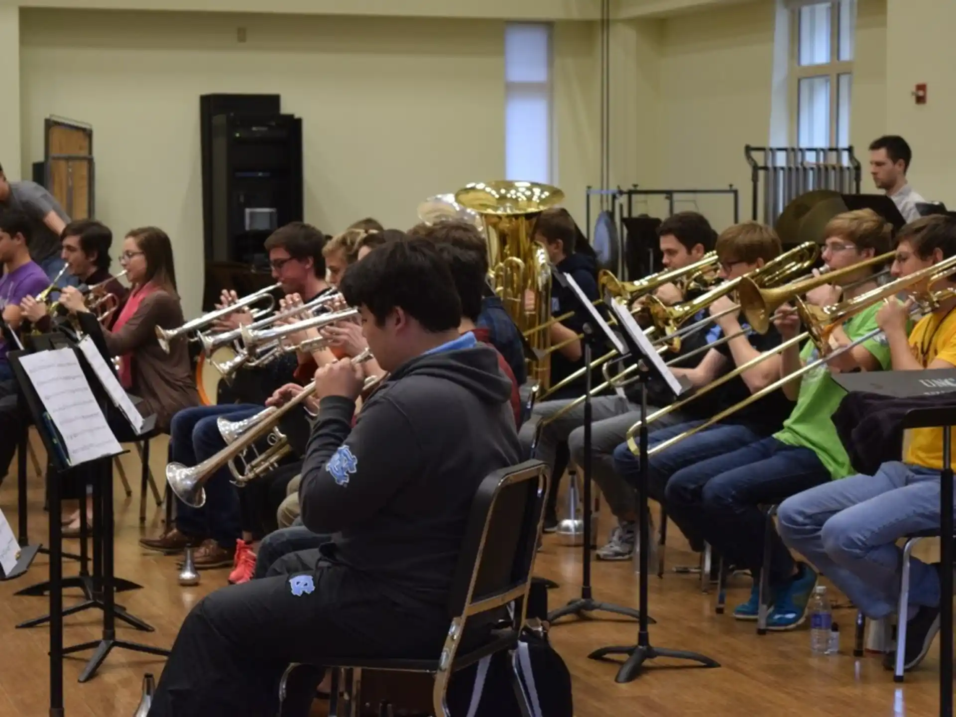 a group of people playing instruments