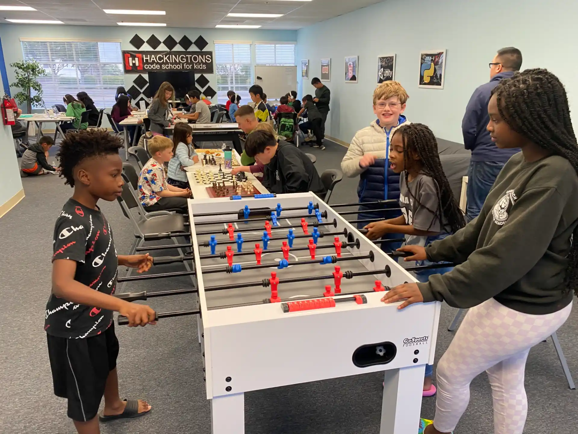 a group of people playing a game