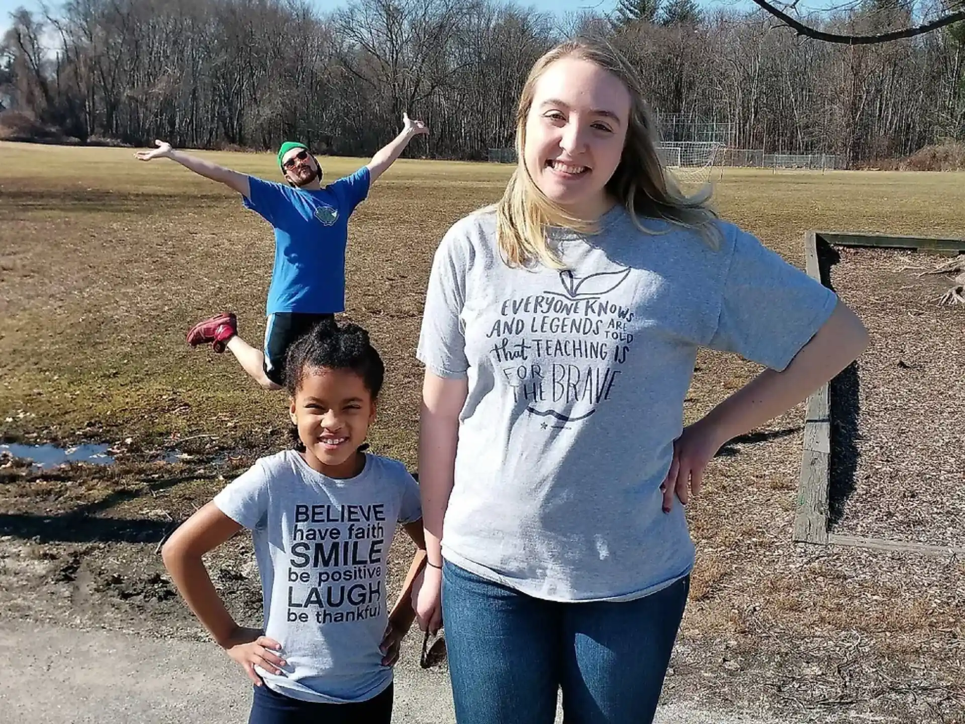 a person and two children